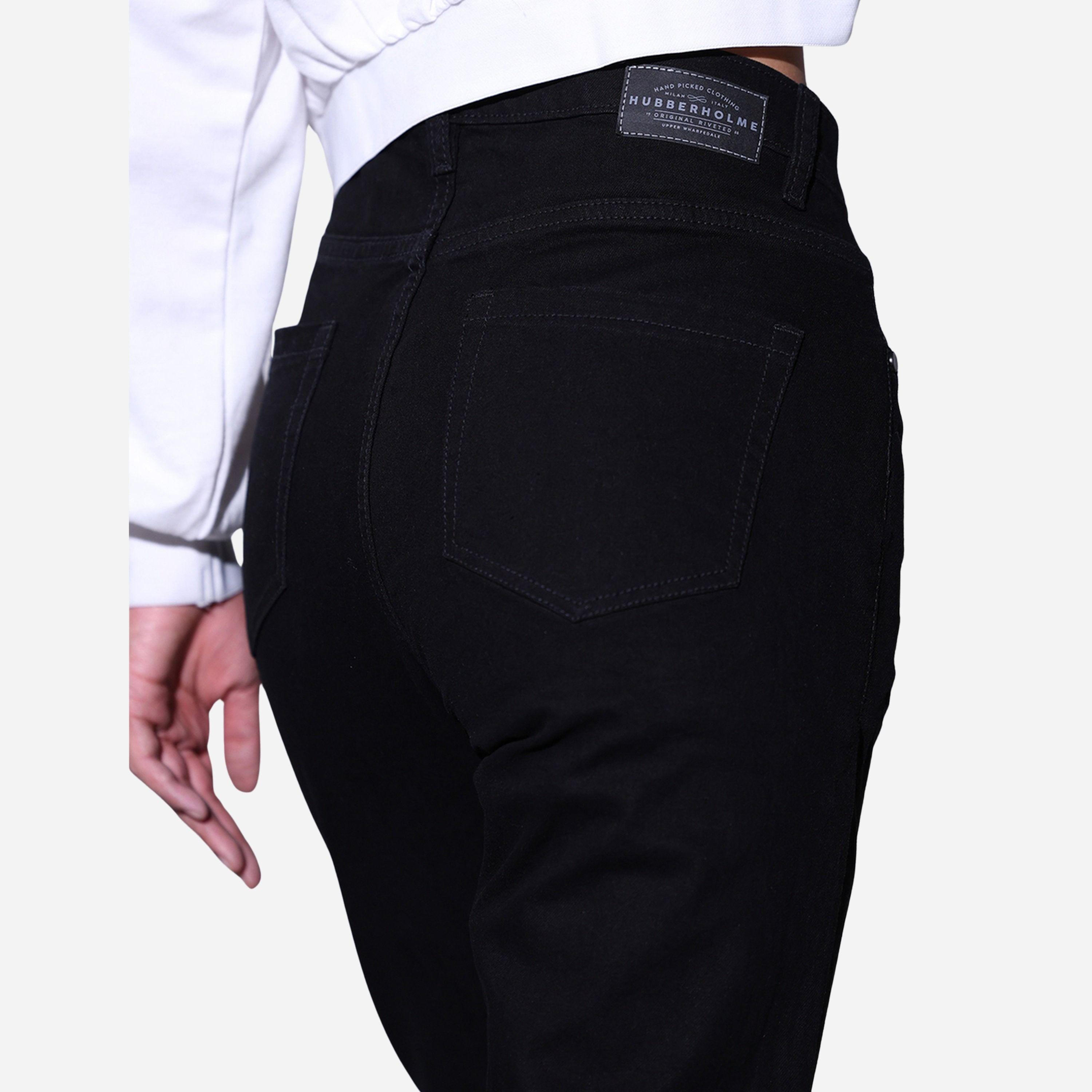 هابيرهولم - بنطال جينز لون أسود نسائي قصة بوت كت وخصر عالٍ-women-clothing-bottoms-jeans-image-3