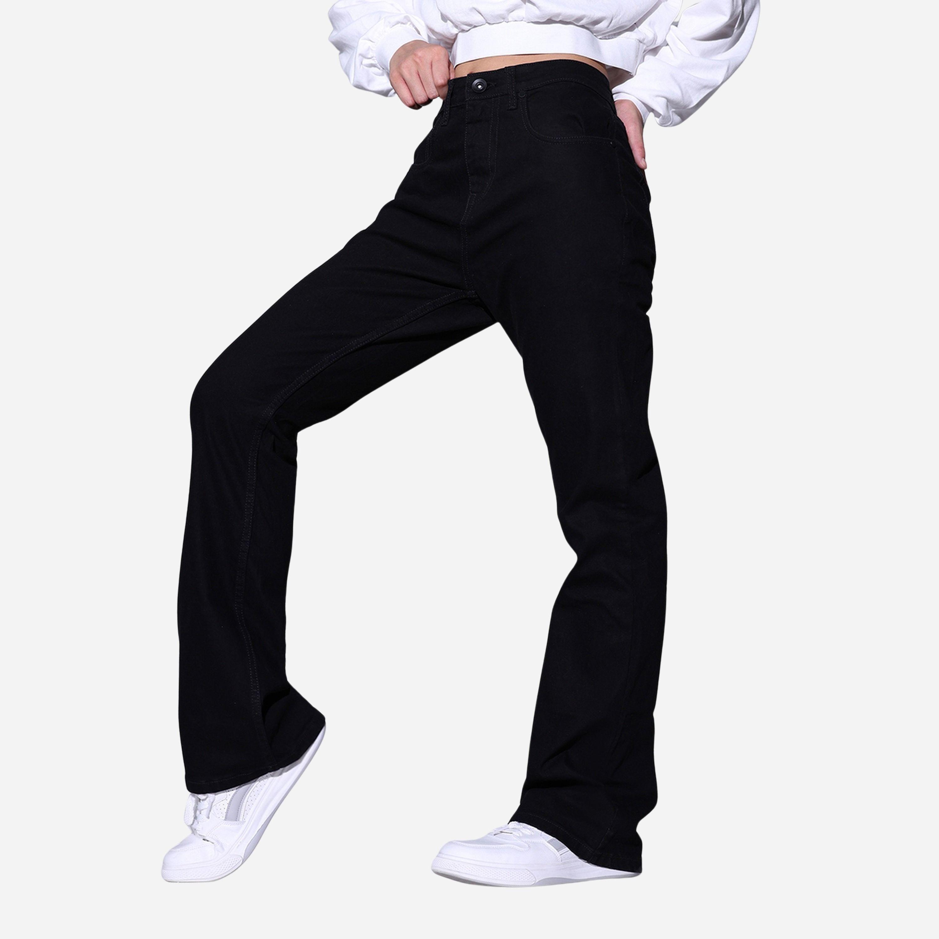 هابيرهولم - بنطال جينز لون أسود نسائي قصة بوت كت وخصر عالٍ-women-clothing-bottoms-jeans-image-6