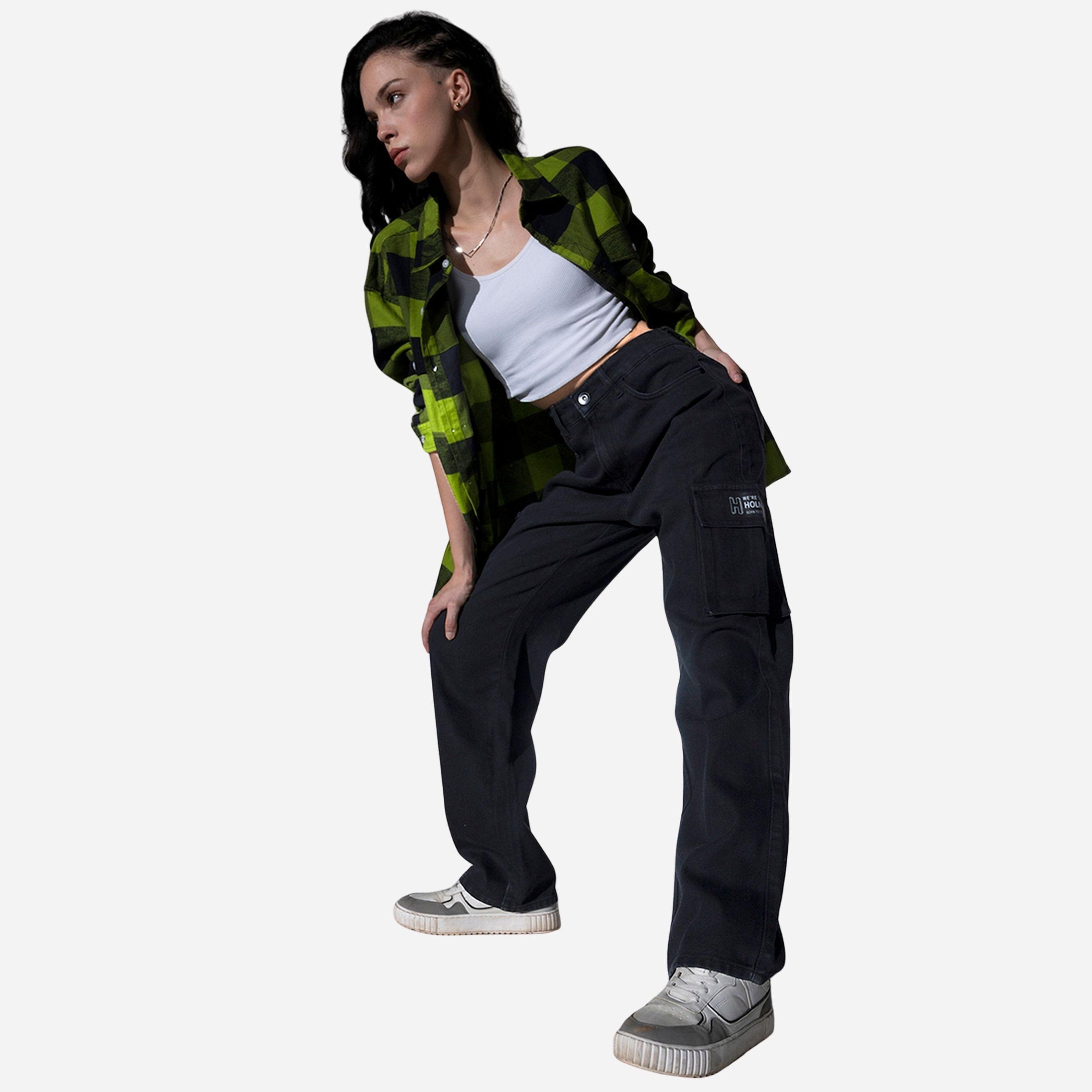 هابيرهولم - بنطال جينز نسائي لون أسود بخصر عالٍ وقصة عادية-women-clothing-bottoms-jeans-image-3