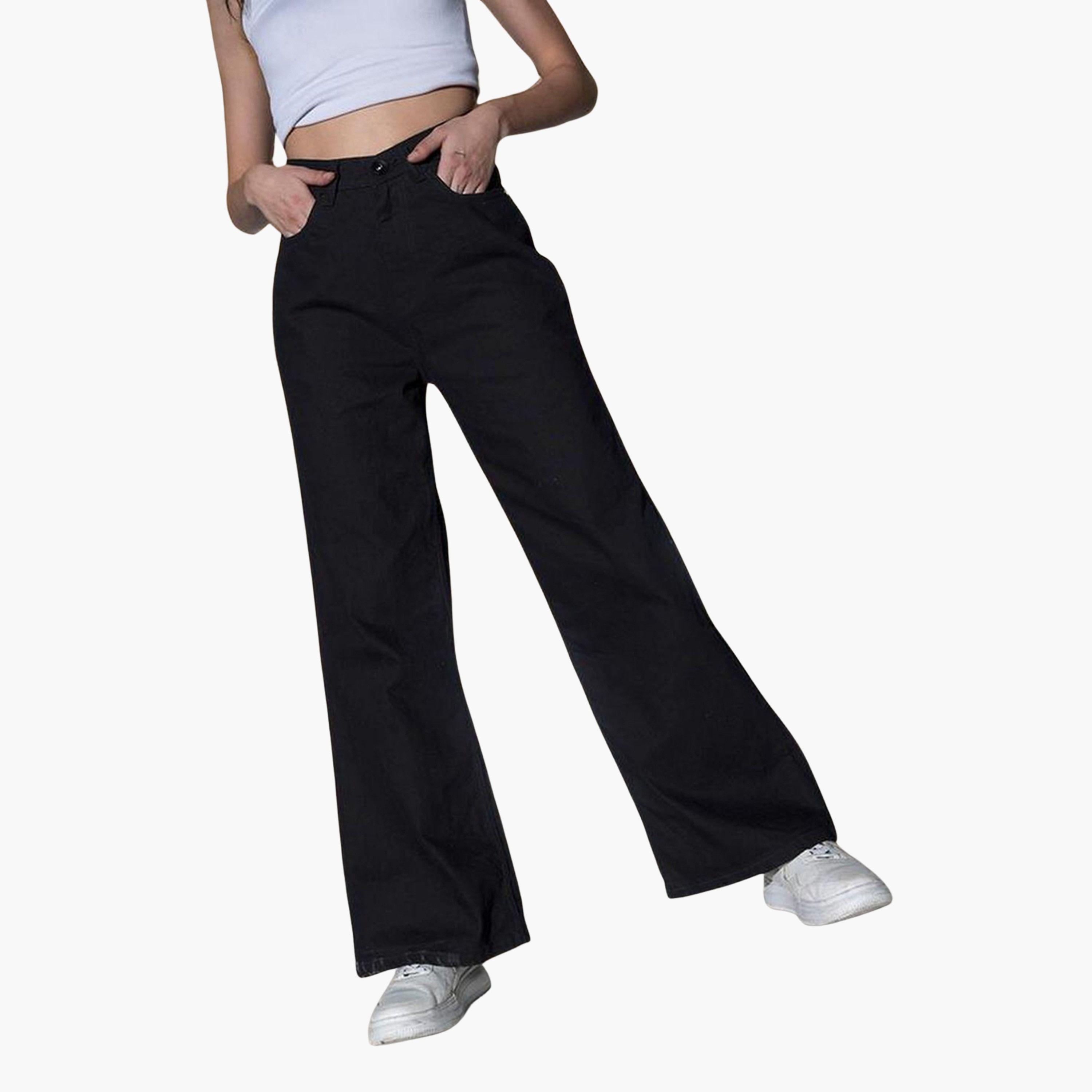 هوبرهولم - بنطال جينز واسع الساق عالي الخصر قابل للتمدد بمظهر أنيق-women-clothing-bottoms-jeans-image-1