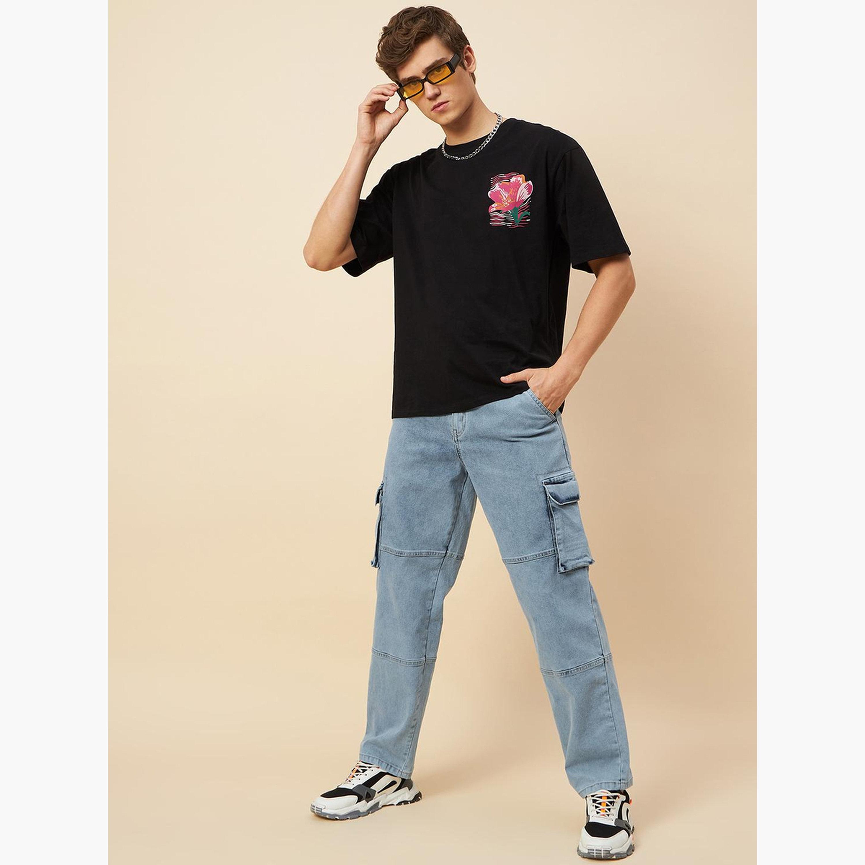 هاي ستار - بنطال جينز كارجو باهت بقصة مريحة وخصر مرتفع-men-clothing-bottoms-jeans-image-2
