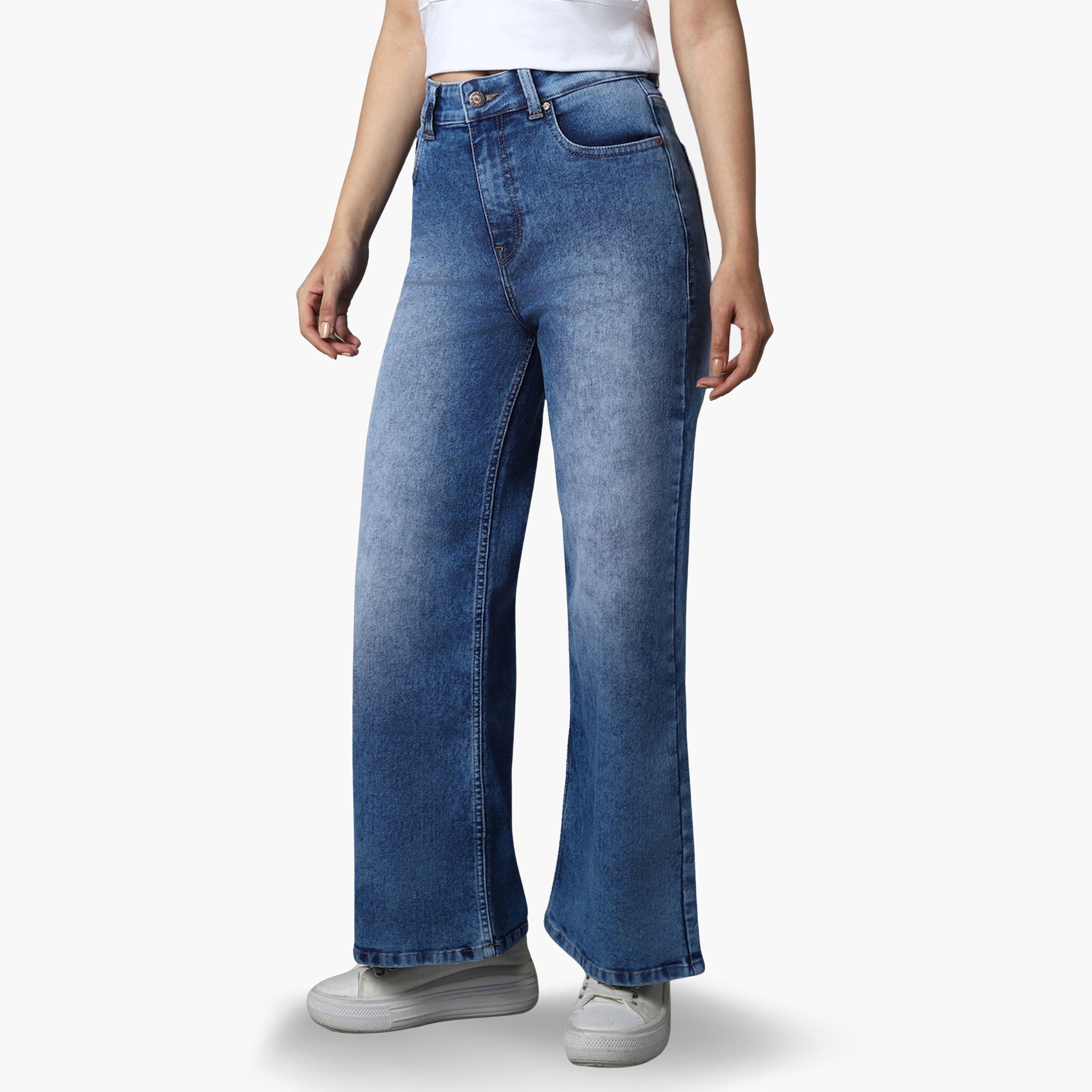 هاي ستار - بنطال جينز نسائي لون أزرق واسع الساقين بخصر عالٍ-women-clothing-bottoms-jeans-image-3