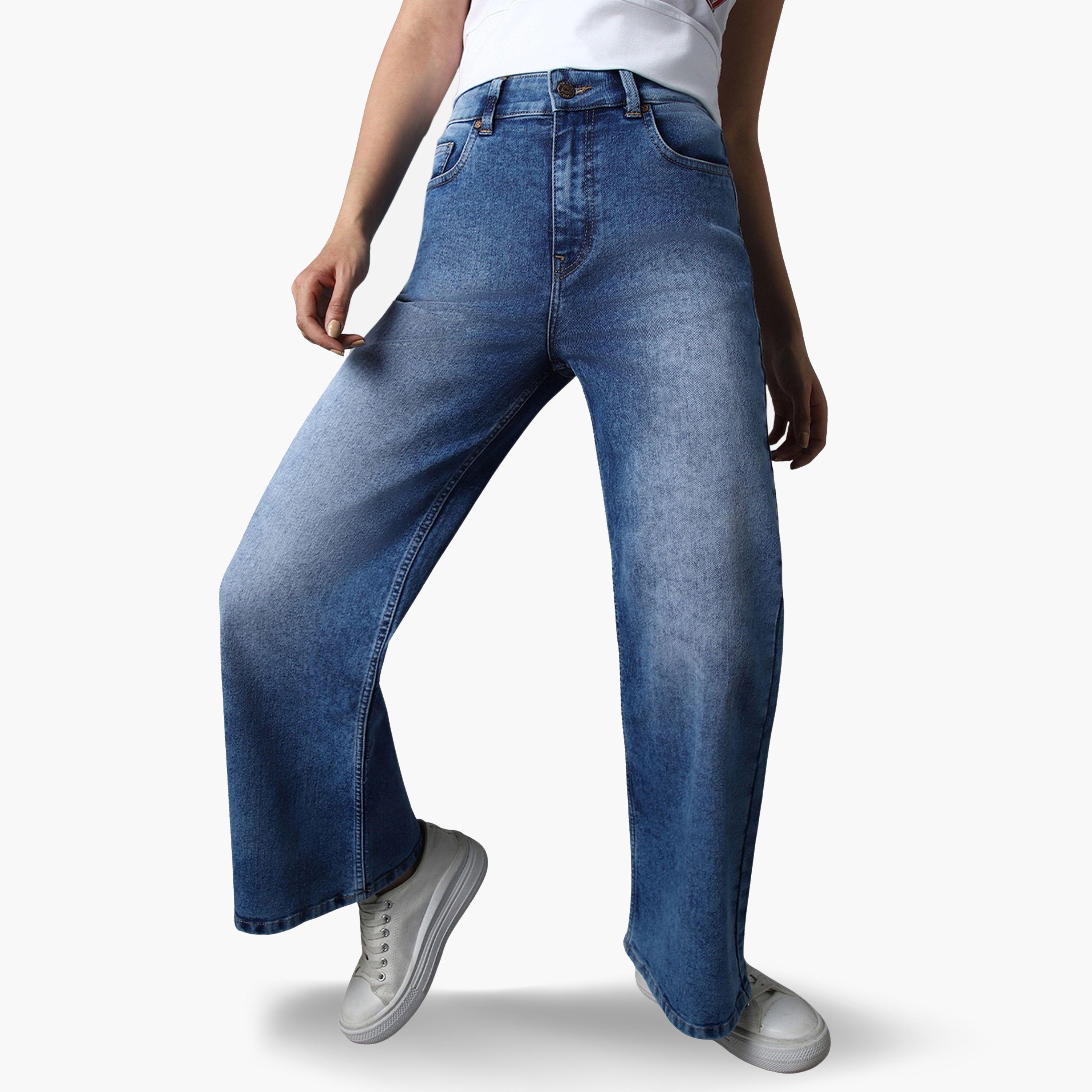 هاي ستار - بنطال جينز نسائي لون أزرق واسع الساقين بخصر عالٍ-women-clothing-bottoms-jeans-image-5