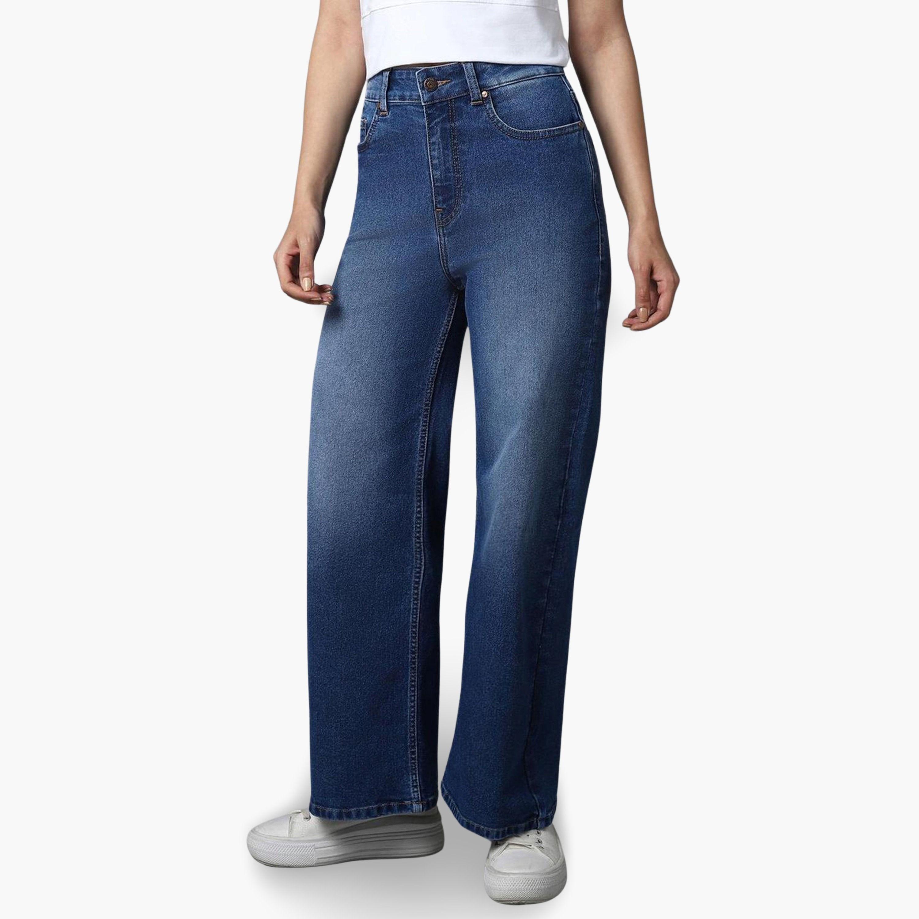 جينز بأرجل واسعة بخصر مرتفع قابل للتمدد-women-clothing-bottoms-jeans-image-3