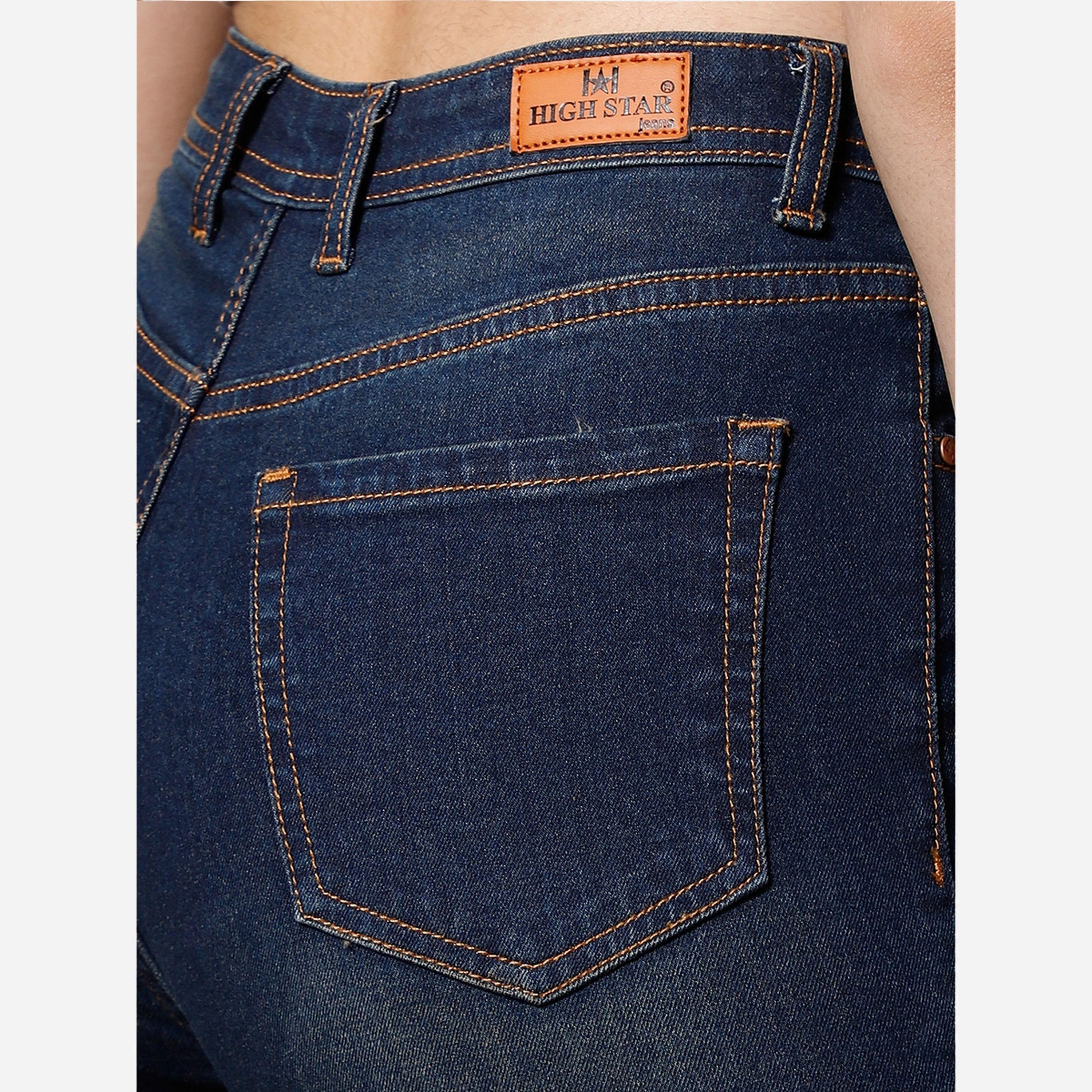 هاي ستار - بنطال جينز نسائي عالي الخصر قصة واسعة من الأسفل-women-clothing-bottoms-jeans-image-4