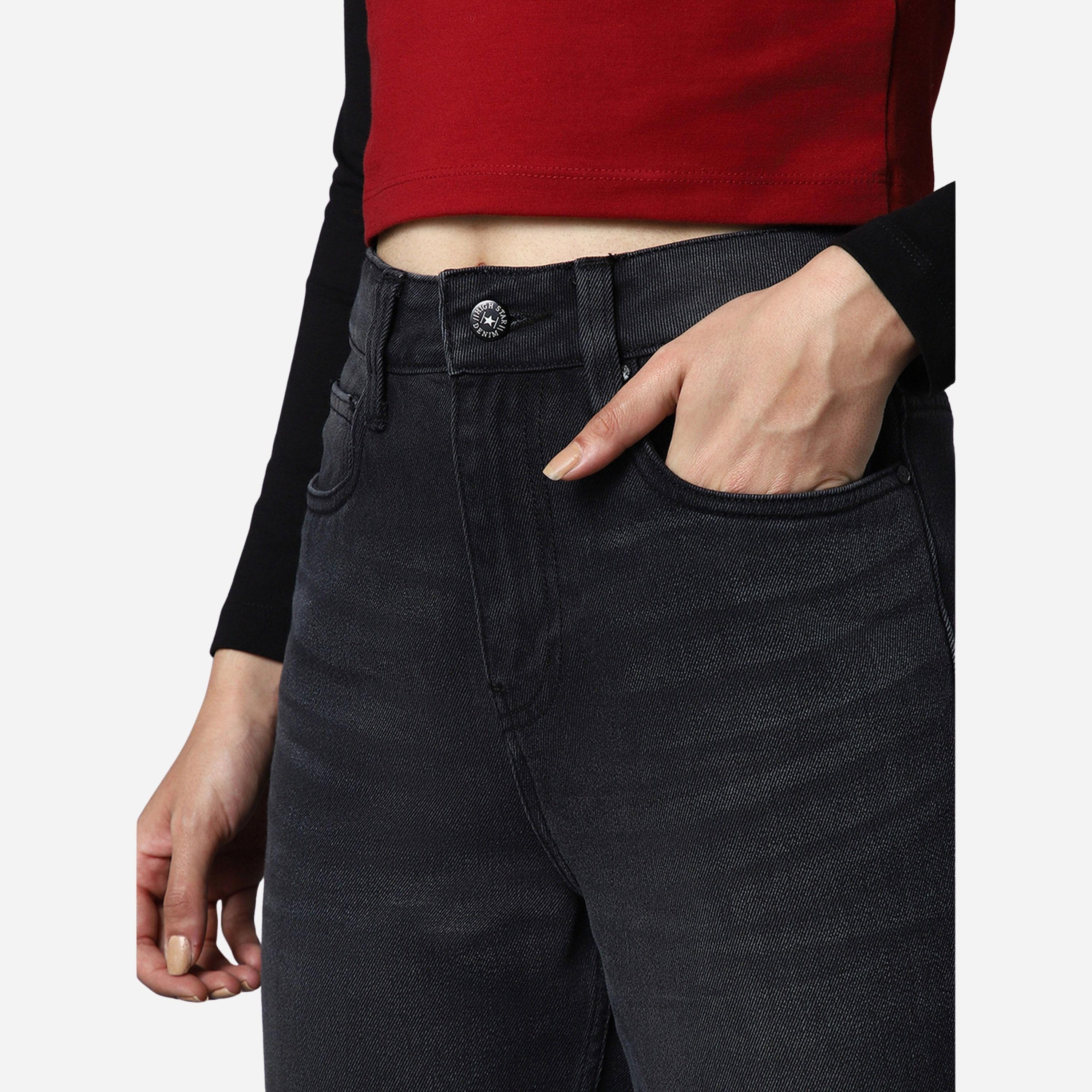 High Star Women Black High-Rise Straight Leg Jeans-women-clothing-bottoms-jeans-image-5