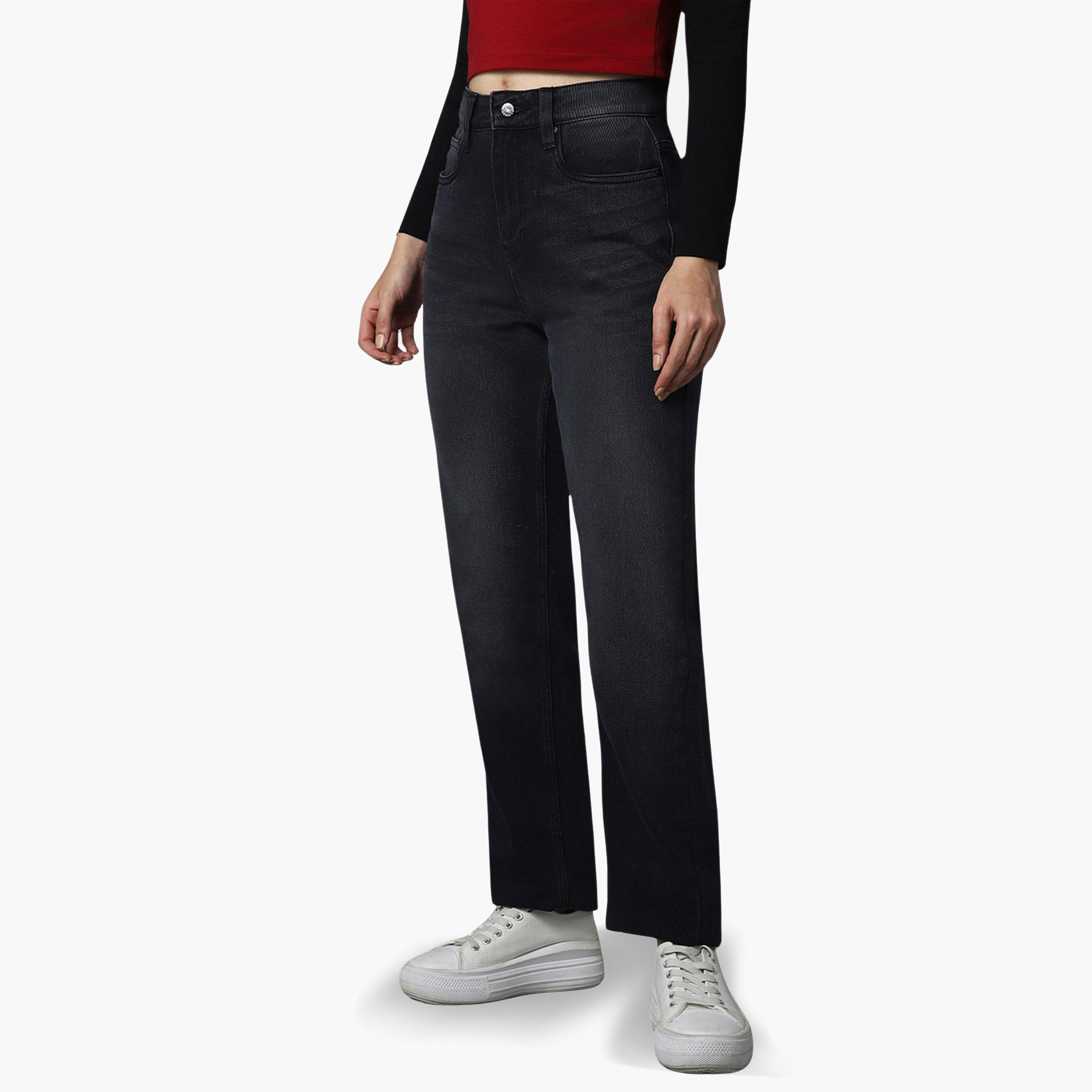 High Star Women Black High-Rise Straight Leg Jeans-women-clothing-bottoms-jeans-image-6