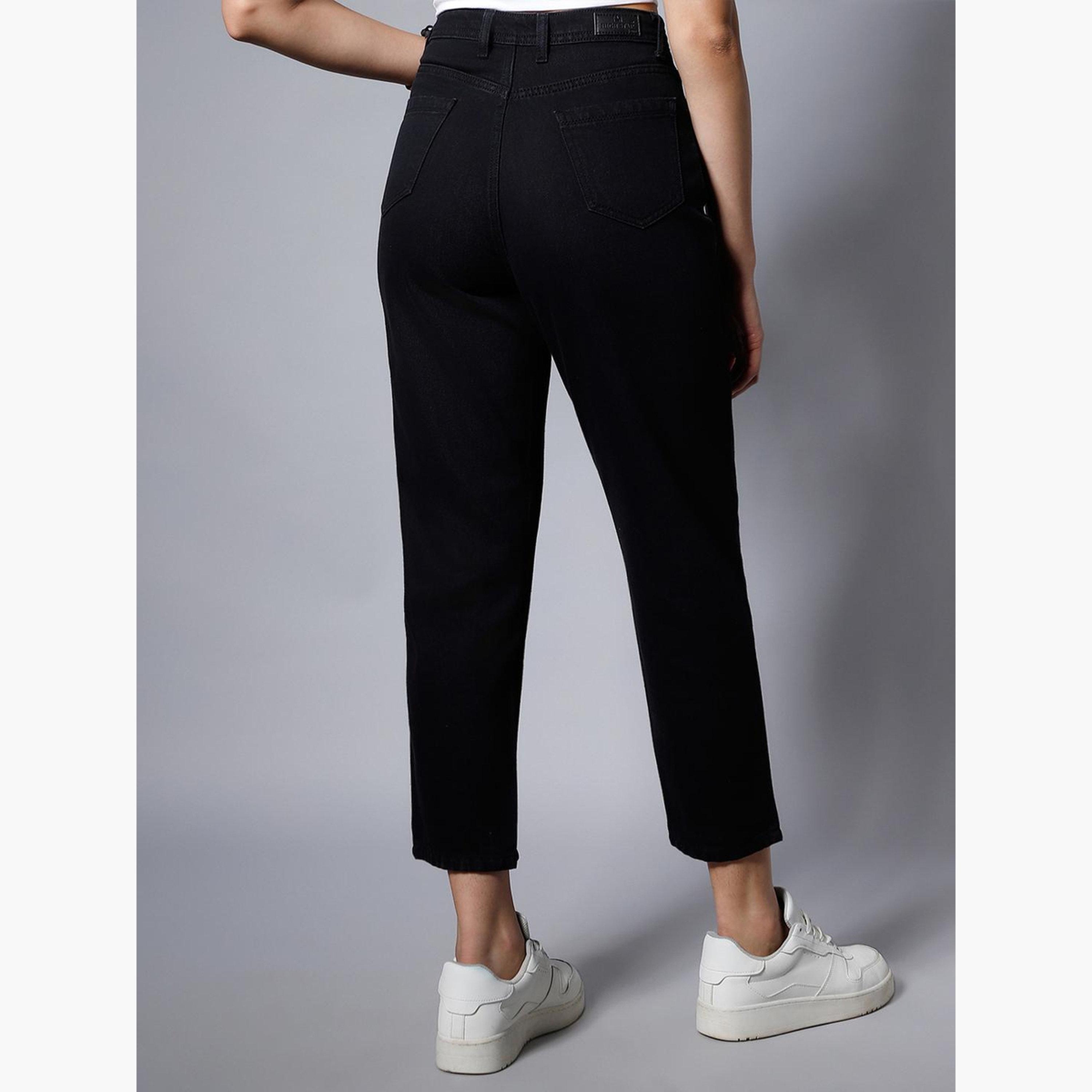 هاي ستار - بنطال جينز أسود بخصر عالٍ وتصميم نحيف-women-clothing-bottoms-jeans-image-4