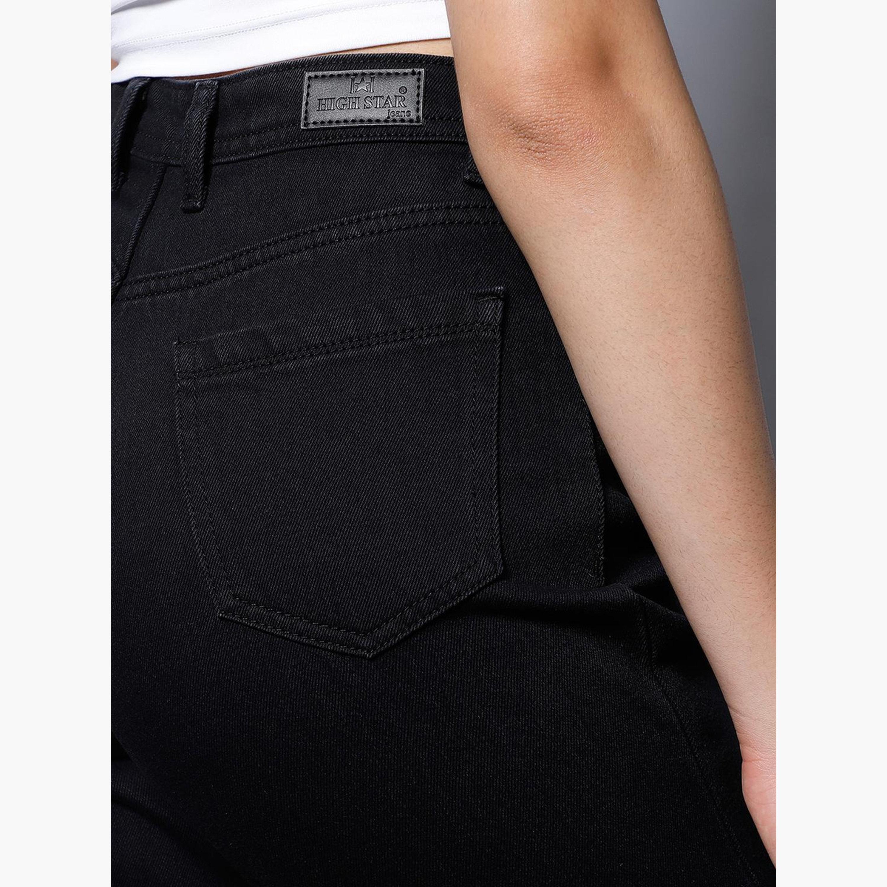 هاي ستار - بنطال جينز أسود بخصر عالٍ وتصميم نحيف-women-clothing-bottoms-jeans-image-6