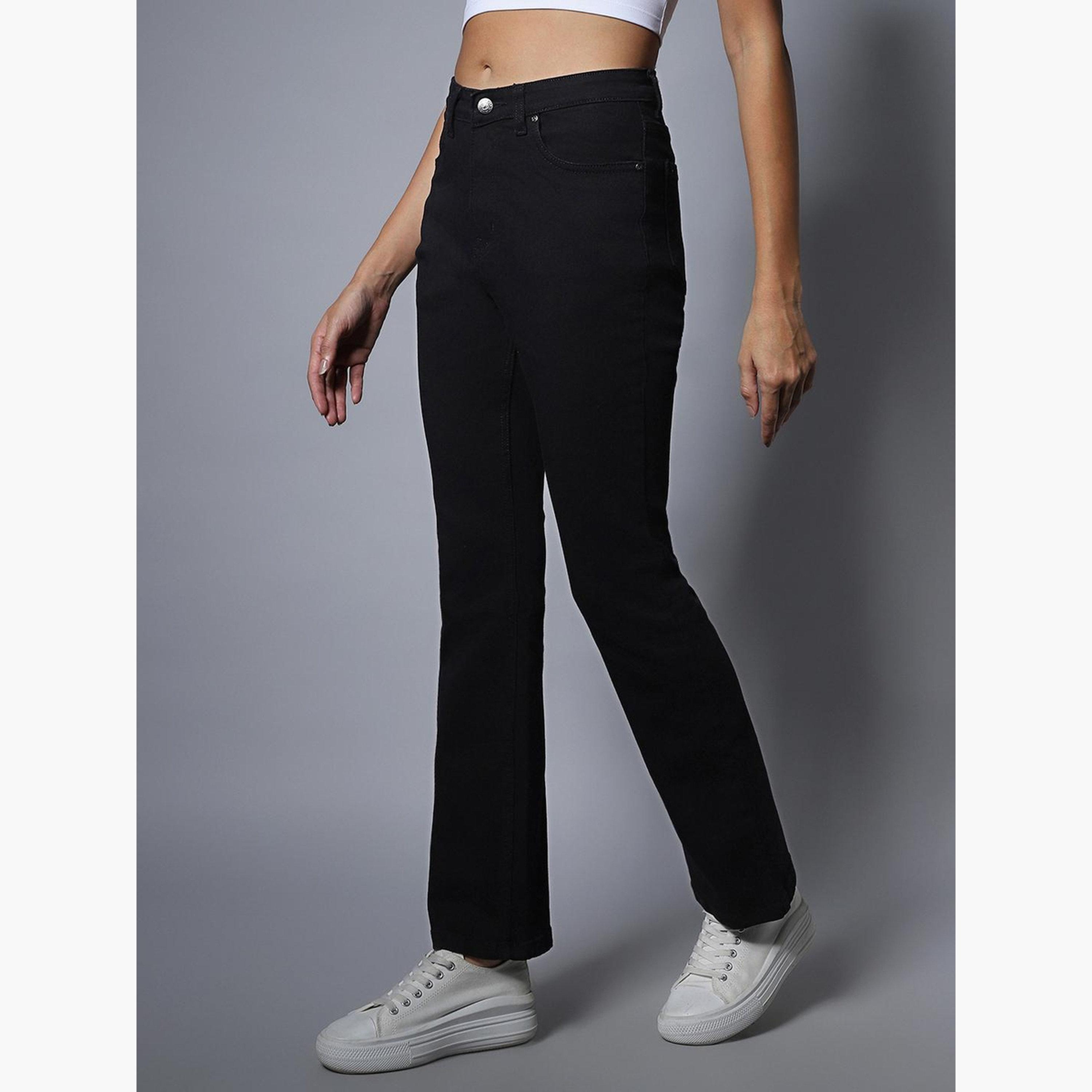 هاي ستار - بنطال جينز عالي الخصر وواسع الساق بتصميم أنيق-women-clothing-bottoms-jeans-image-4