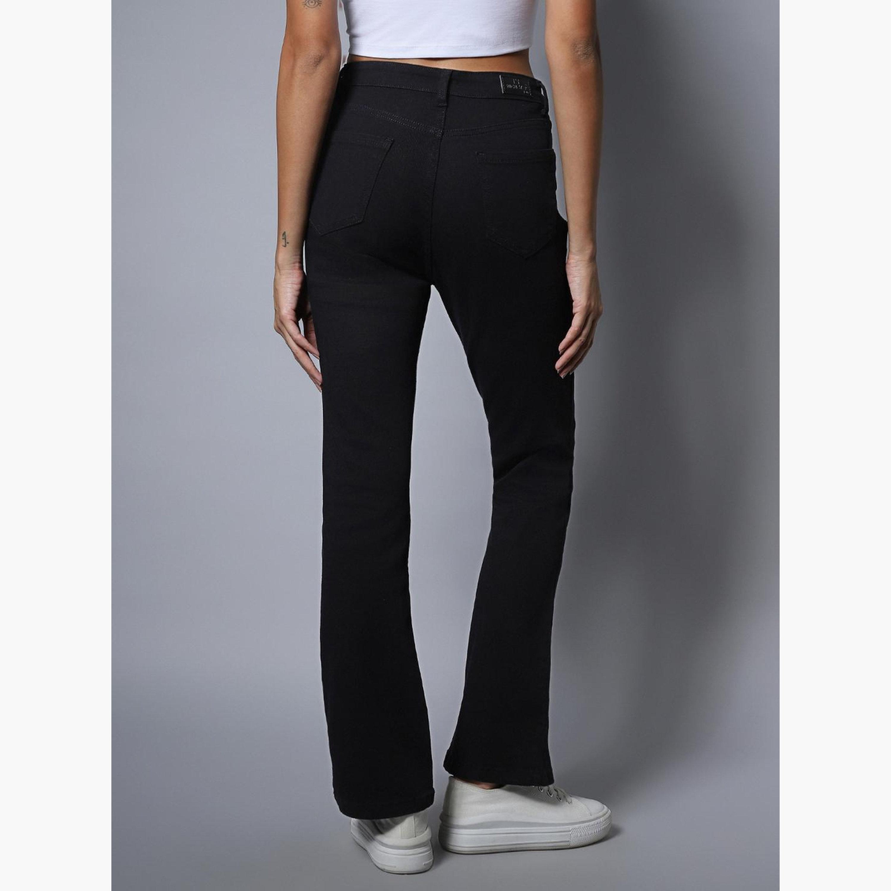 هاي ستار - بنطال جينز عالي الخصر وواسع الساق بتصميم أنيق-women-clothing-bottoms-jeans-image-5