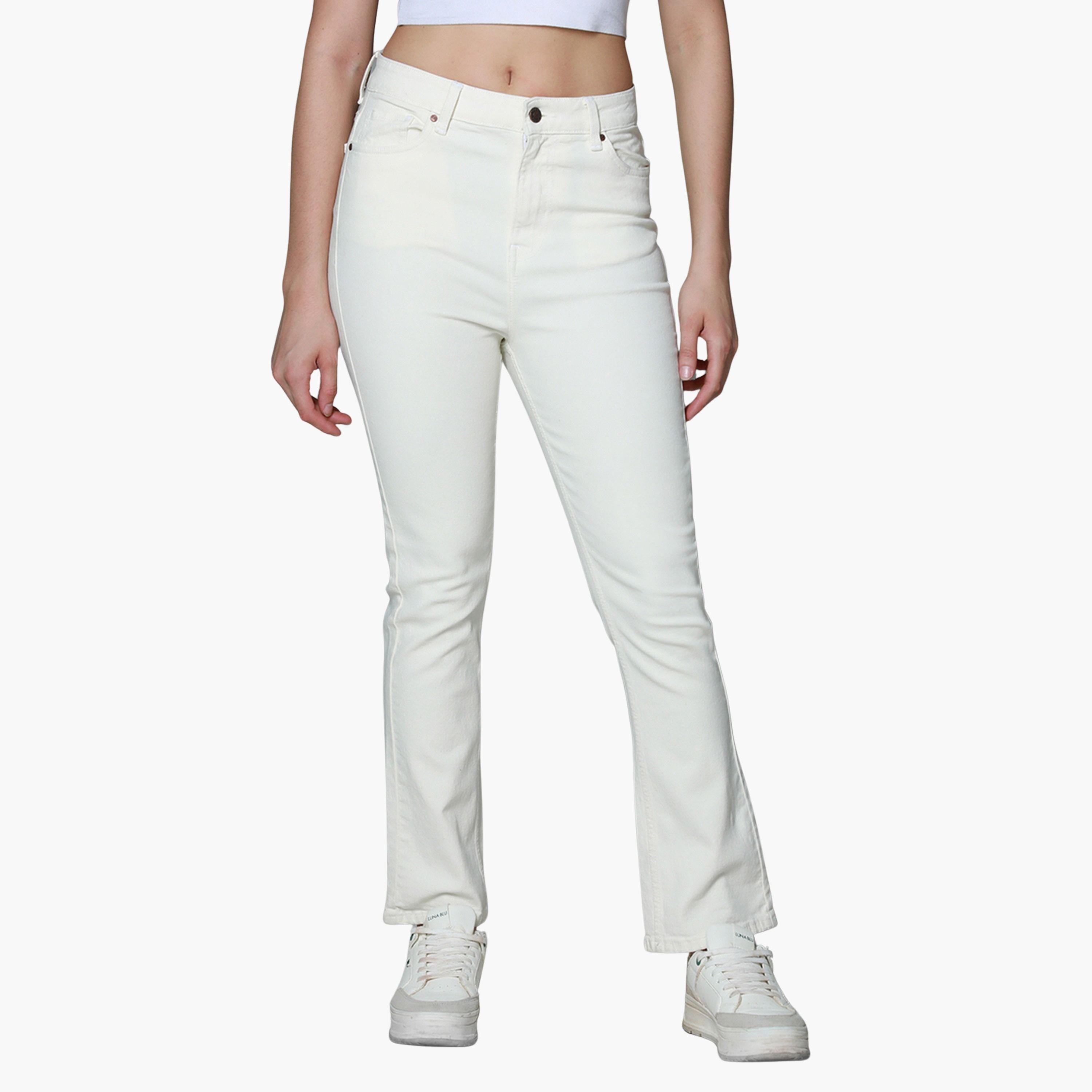 هاي ستار - بنطال جينز قطني عالي الخصر بمظهر أنيق-women-clothing-bottoms-jeans-image-1