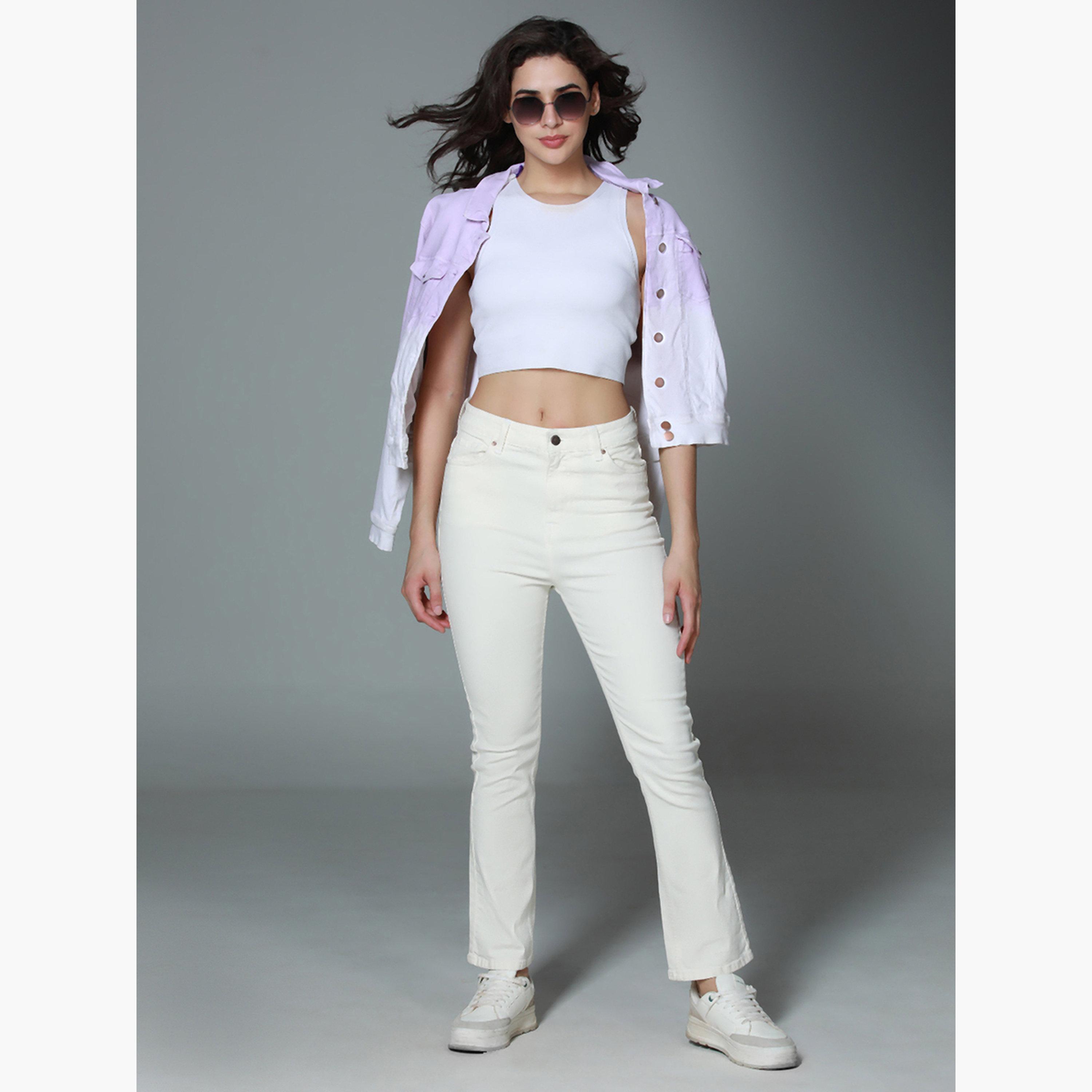 هاي ستار - بنطال جينز قطني عالي الخصر بمظهر أنيق-women-clothing-bottoms-jeans-image-2