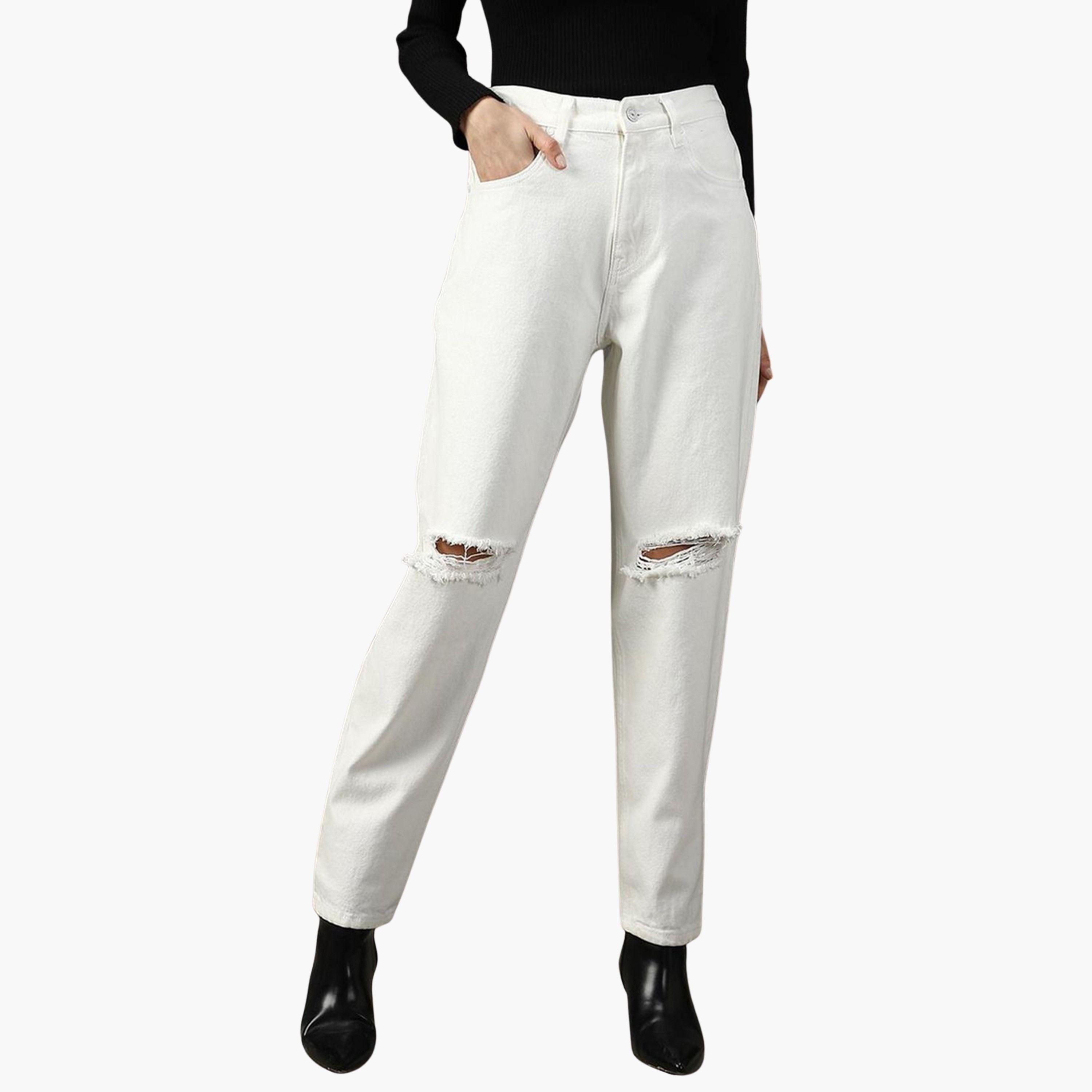 هاي ستار - بنطال جينز ضيق عالي الخصر وممزق-women-clothing-bottoms-jeans-image-1