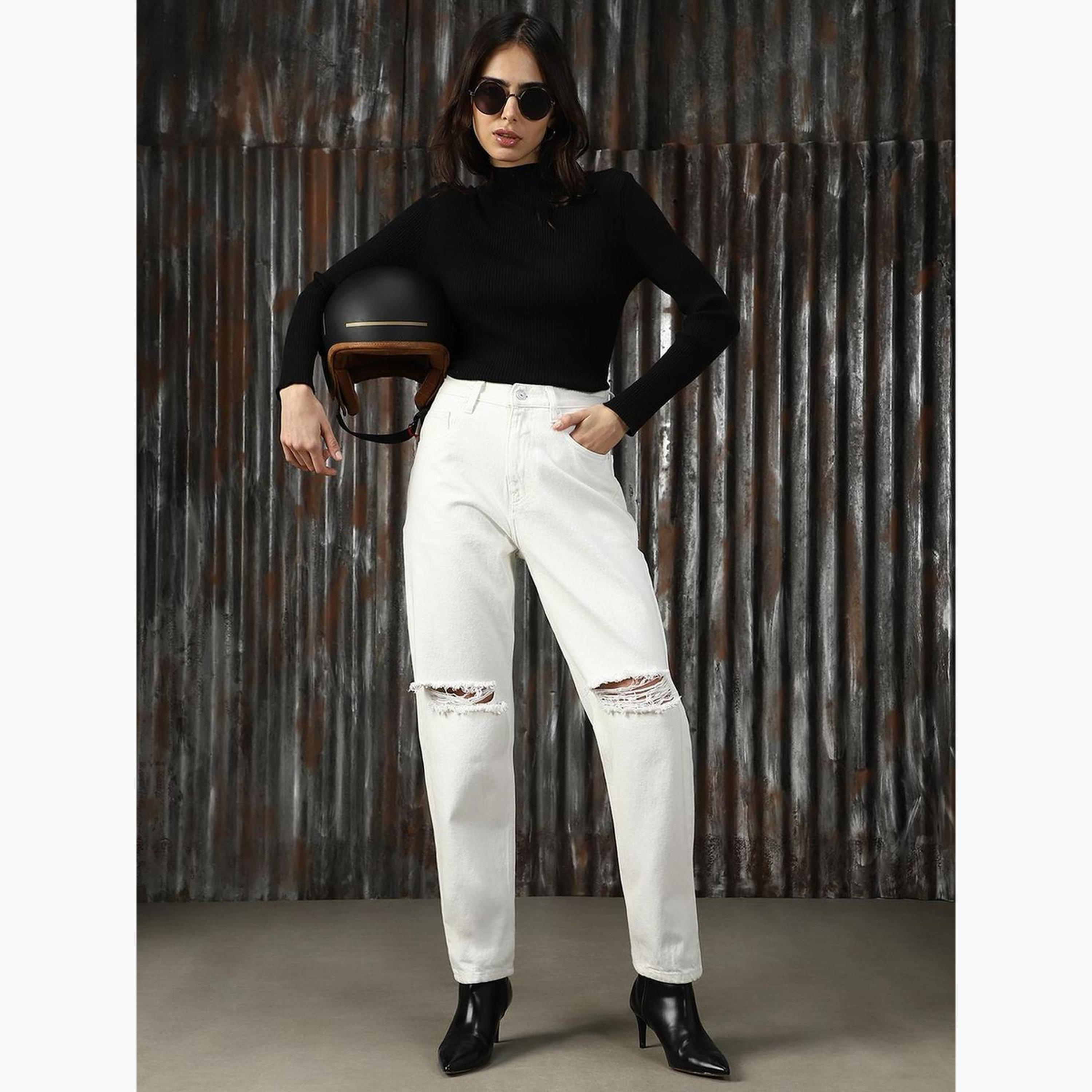High Star Women High Rise Slim Fit Distressed Jeans-women-clothing-bottoms-jeans-image-2