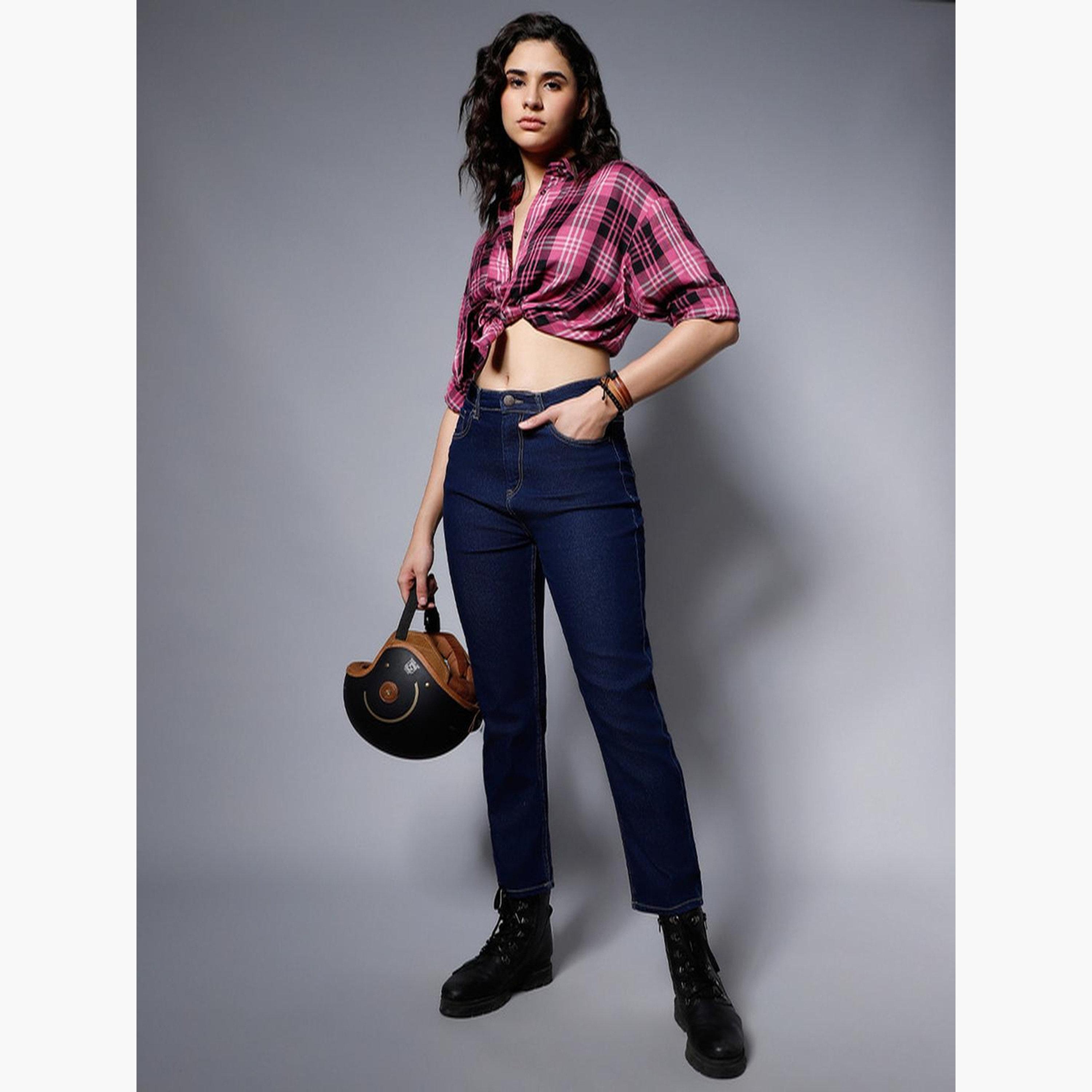 هاي ستار - بنطال جينز مستقيم الخصر-women-clothing-bottoms-jeans-image-2