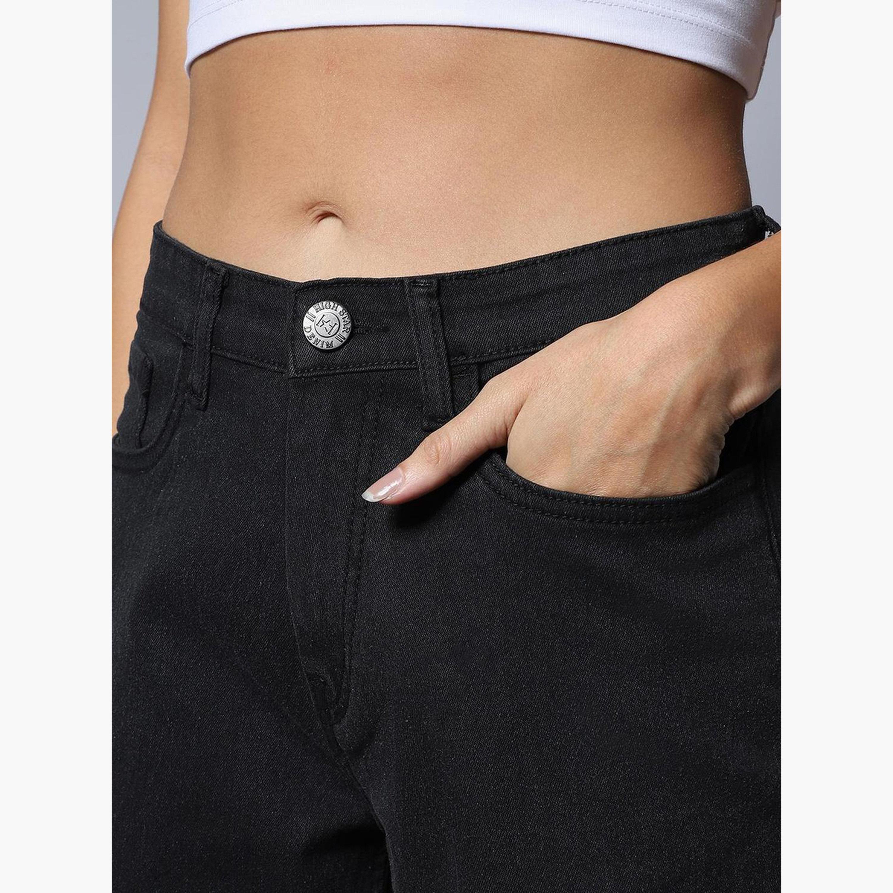 هاي ستار - بنطال جينز نسائي مطاطي ثقيل لون باهت-women-clothing-bottoms-jeans-image-6