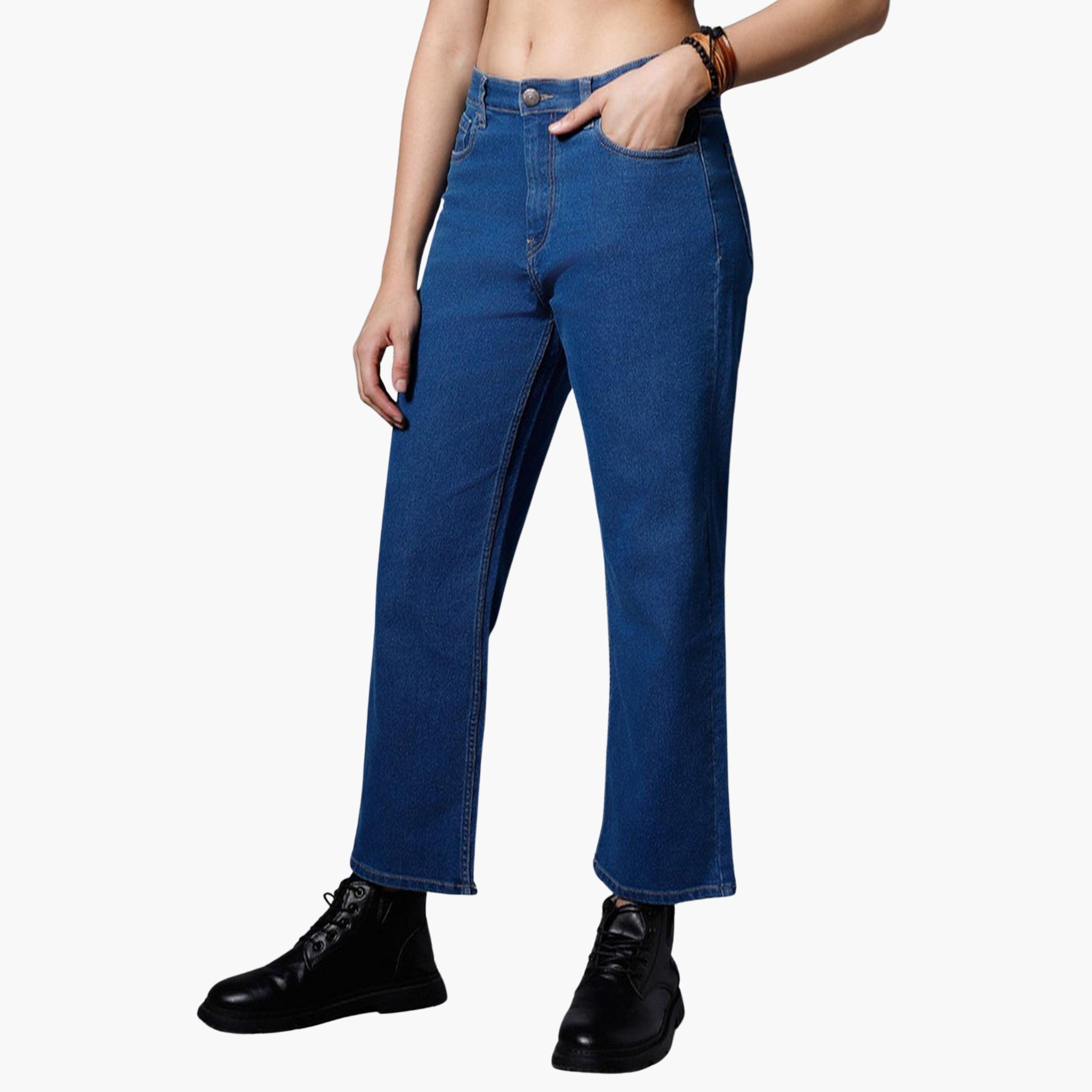 هاي ستار - بنطال جينز مطاطي خفيف الوزن بخصر مرتفع-women-clothing-bottoms-jeans-image-1