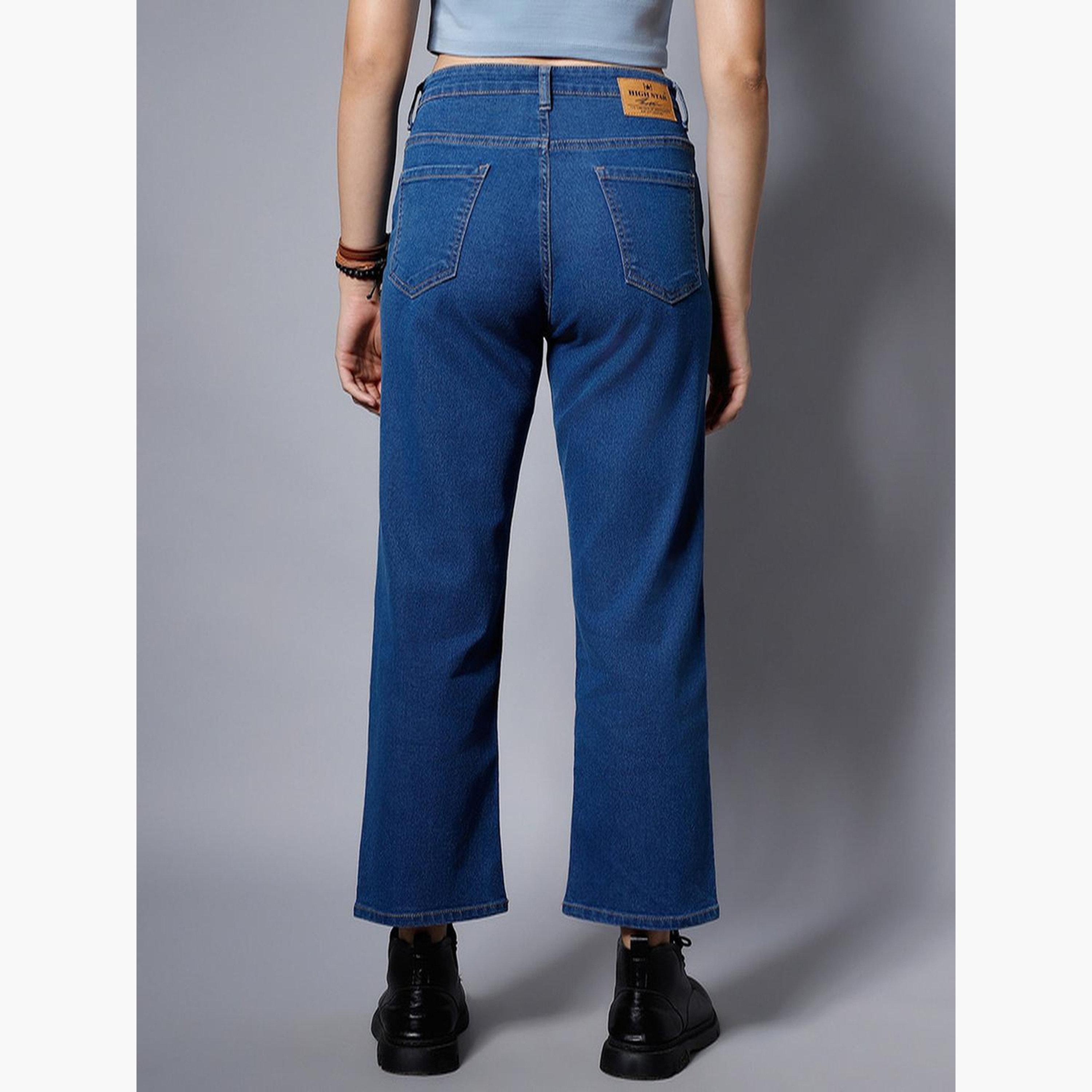 هاي ستار - بنطال جينز مطاطي خفيف الوزن بخصر مرتفع-women-clothing-bottoms-jeans-image-3