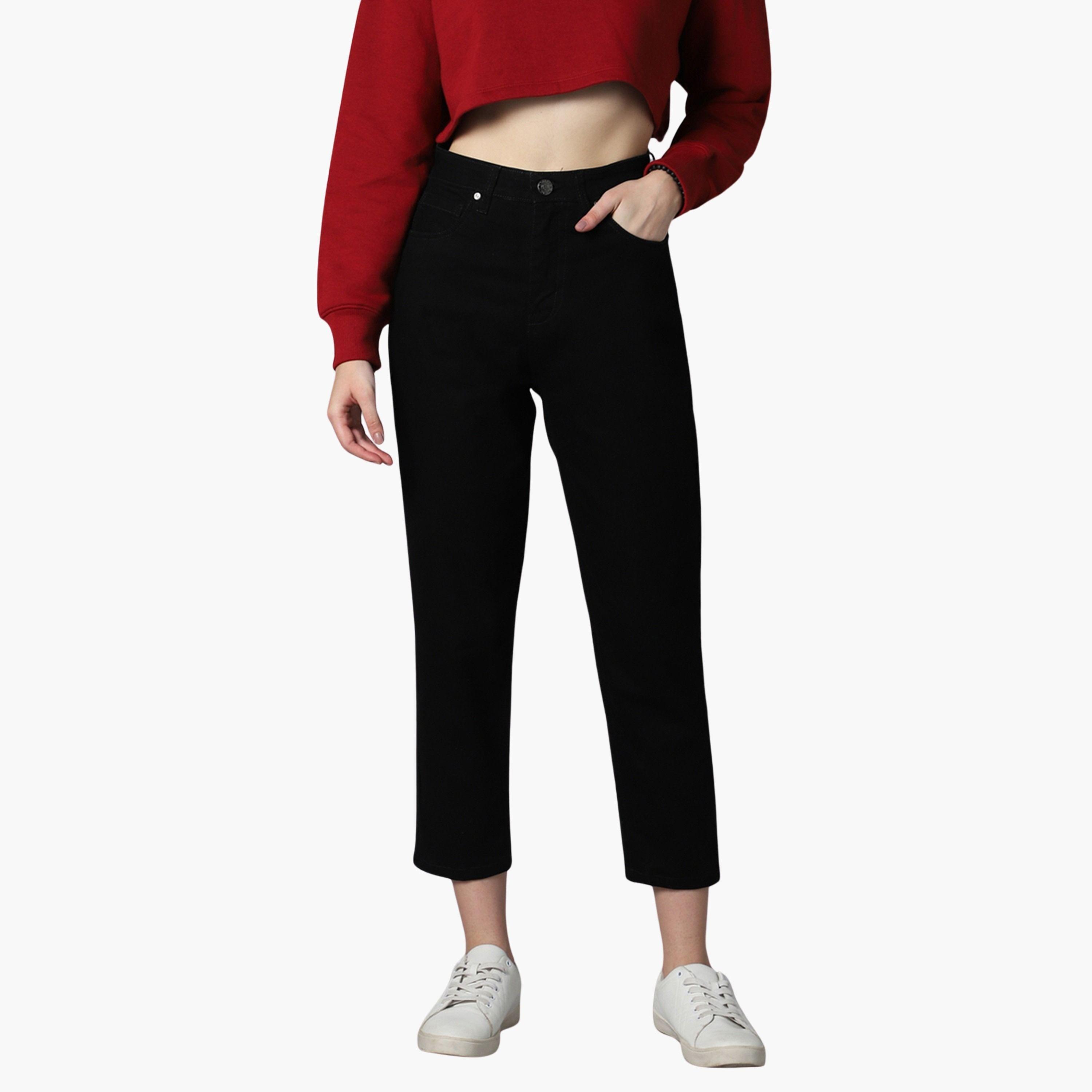 هاي ستار - بنطال جينز قصير مطاطي ذو مظهر أنيق وخصر مرتفع-women-clothing-bottoms-jeans-image-1