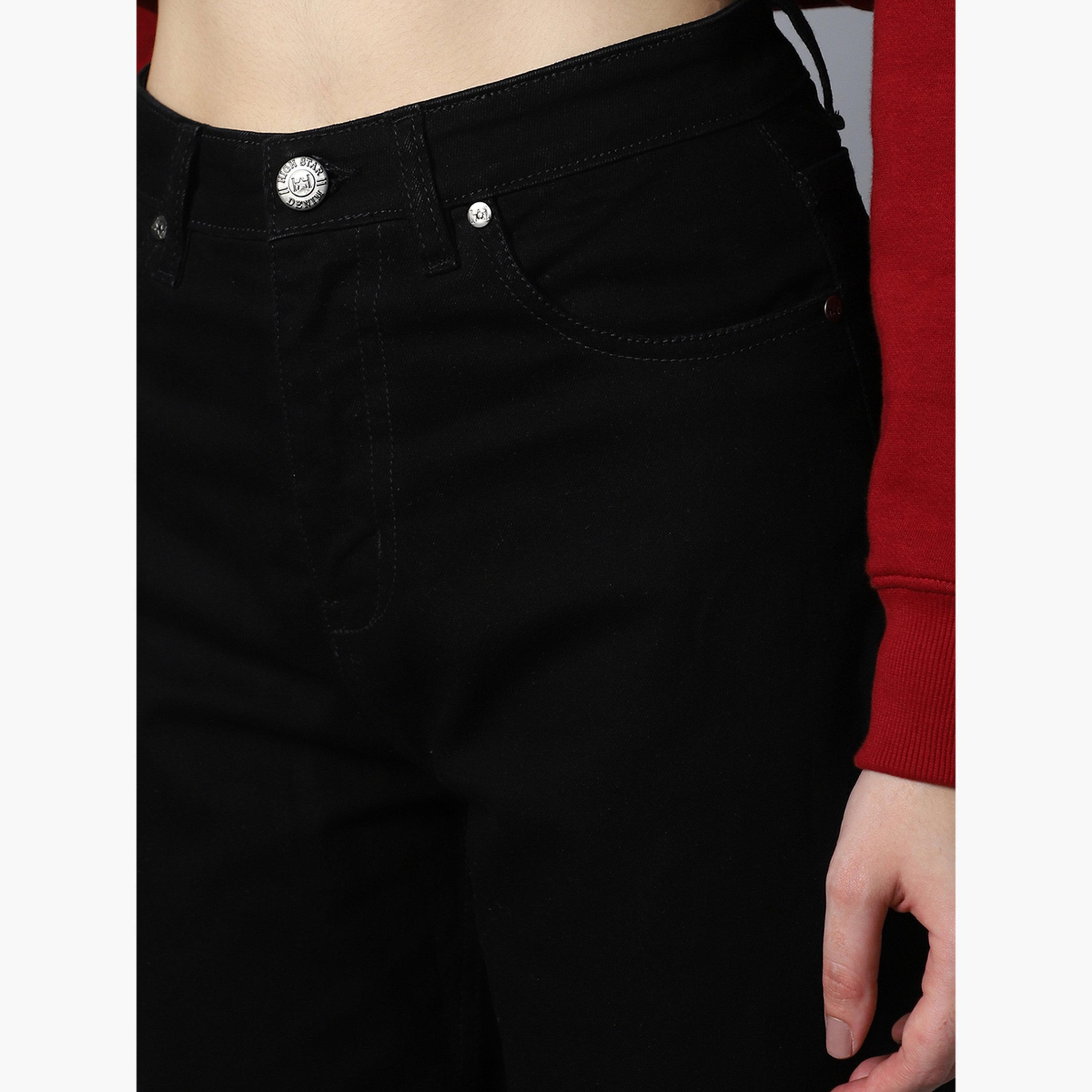 هاي ستار - بنطال جينز قصير مطاطي ذو مظهر أنيق وخصر مرتفع-women-clothing-bottoms-jeans-image-5