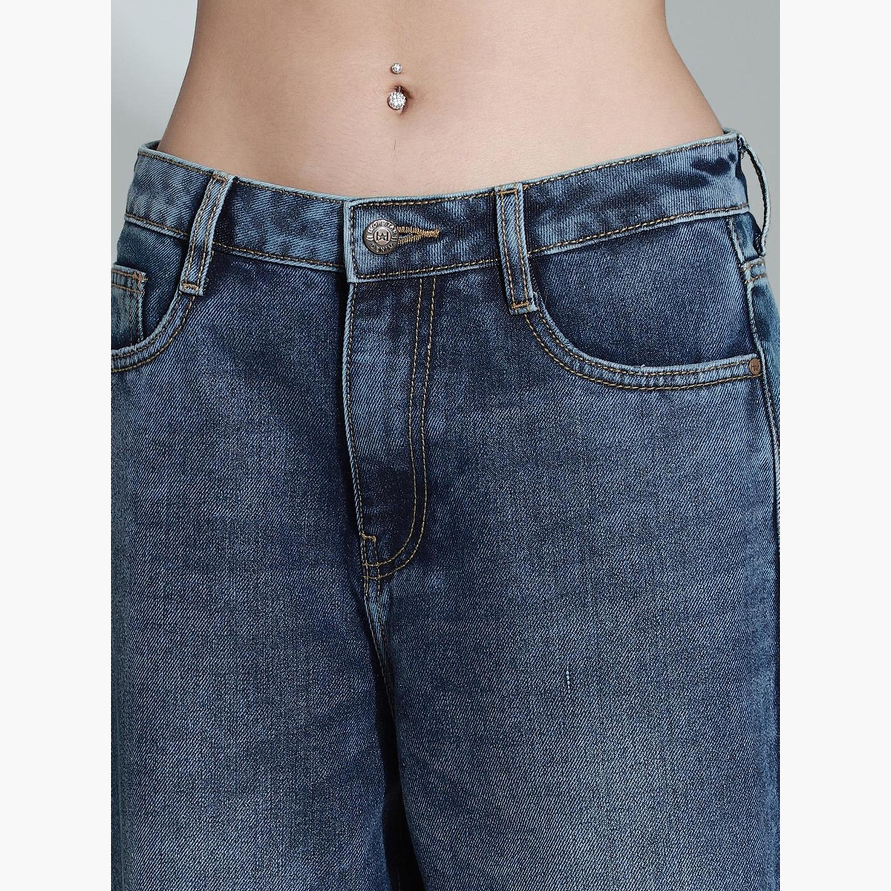 هاي ستار - بنطال جينز قطني بقصة مستقيمة وخصر مرتفع-women-clothing-bottoms-jeans-image-4