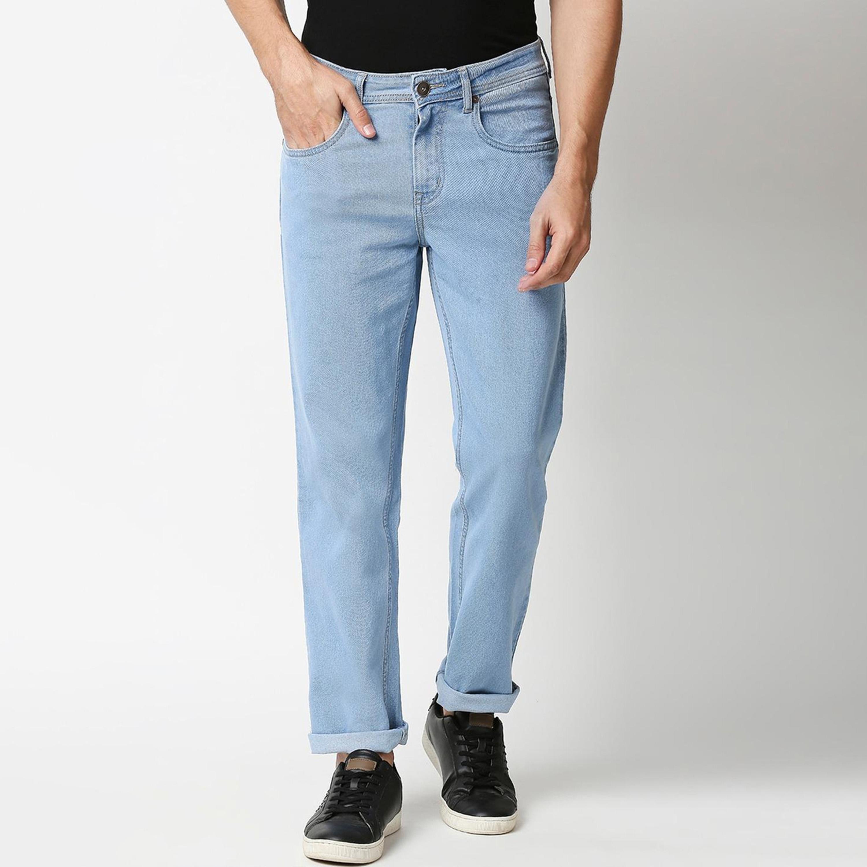هاي ستار - بنطال جينز مطاطي مريح بقصة متوسطة الارتفاع-men-clothing-bottoms-jeans-image-1