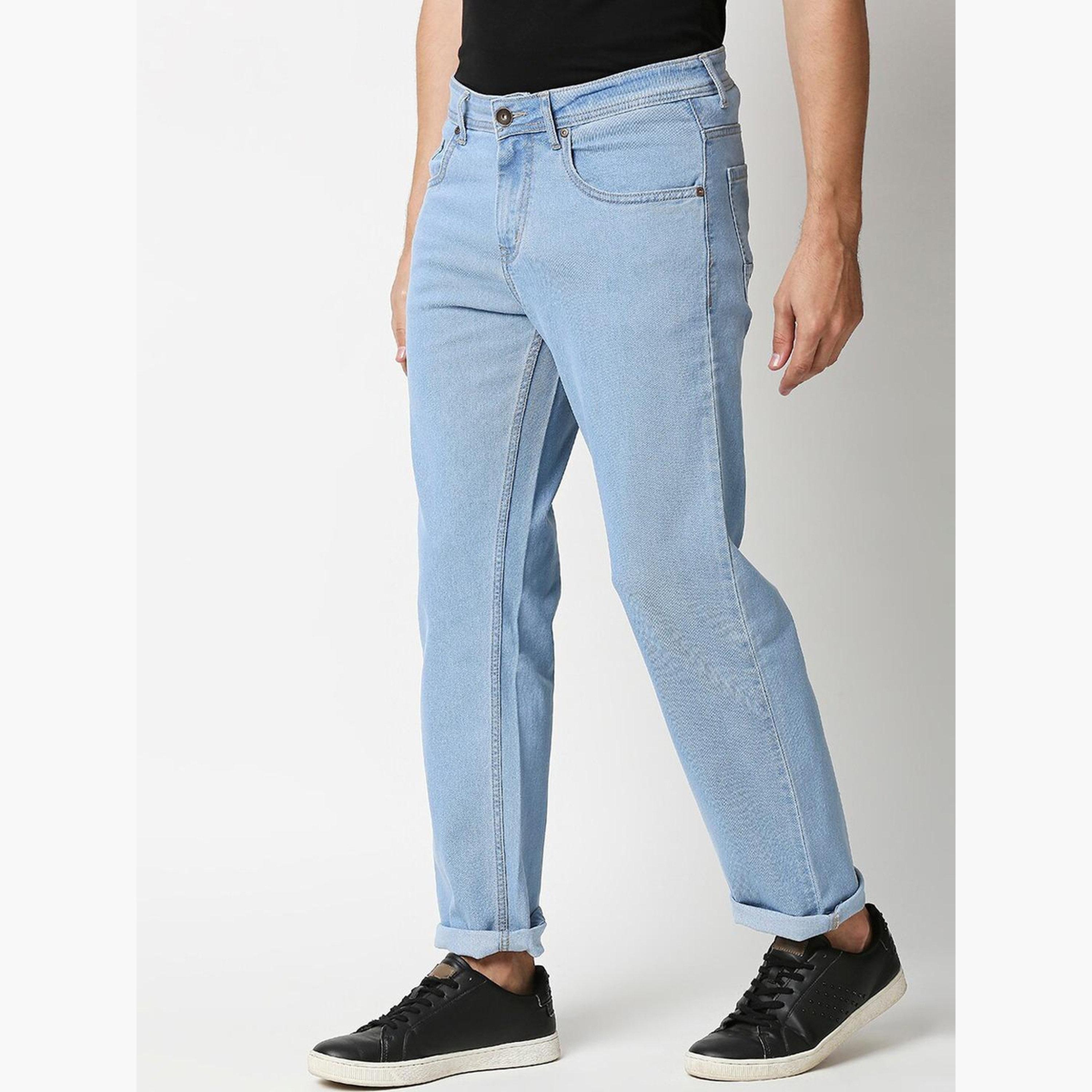 هاي ستار - بنطال جينز مطاطي مريح بقصة متوسطة الارتفاع-men-clothing-bottoms-jeans-image-3