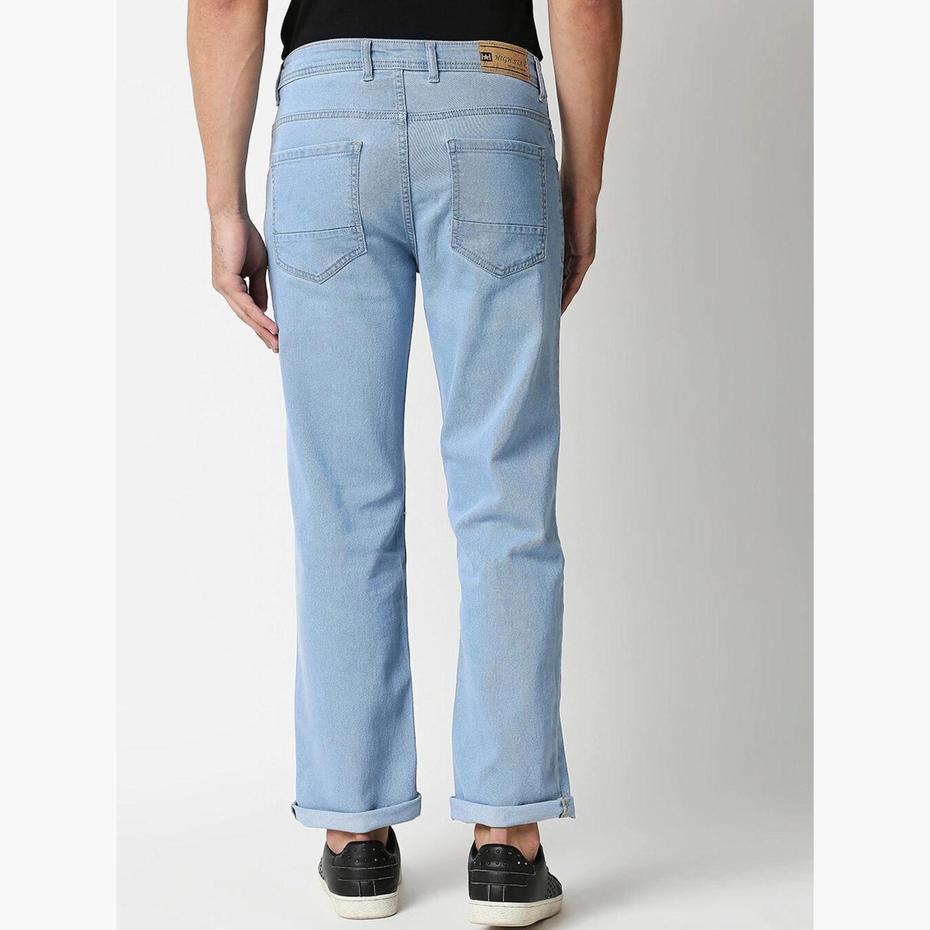 هاي ستار - بنطال جينز مطاطي مريح بقصة متوسطة الارتفاع-men-clothing-bottoms-jeans-image-4