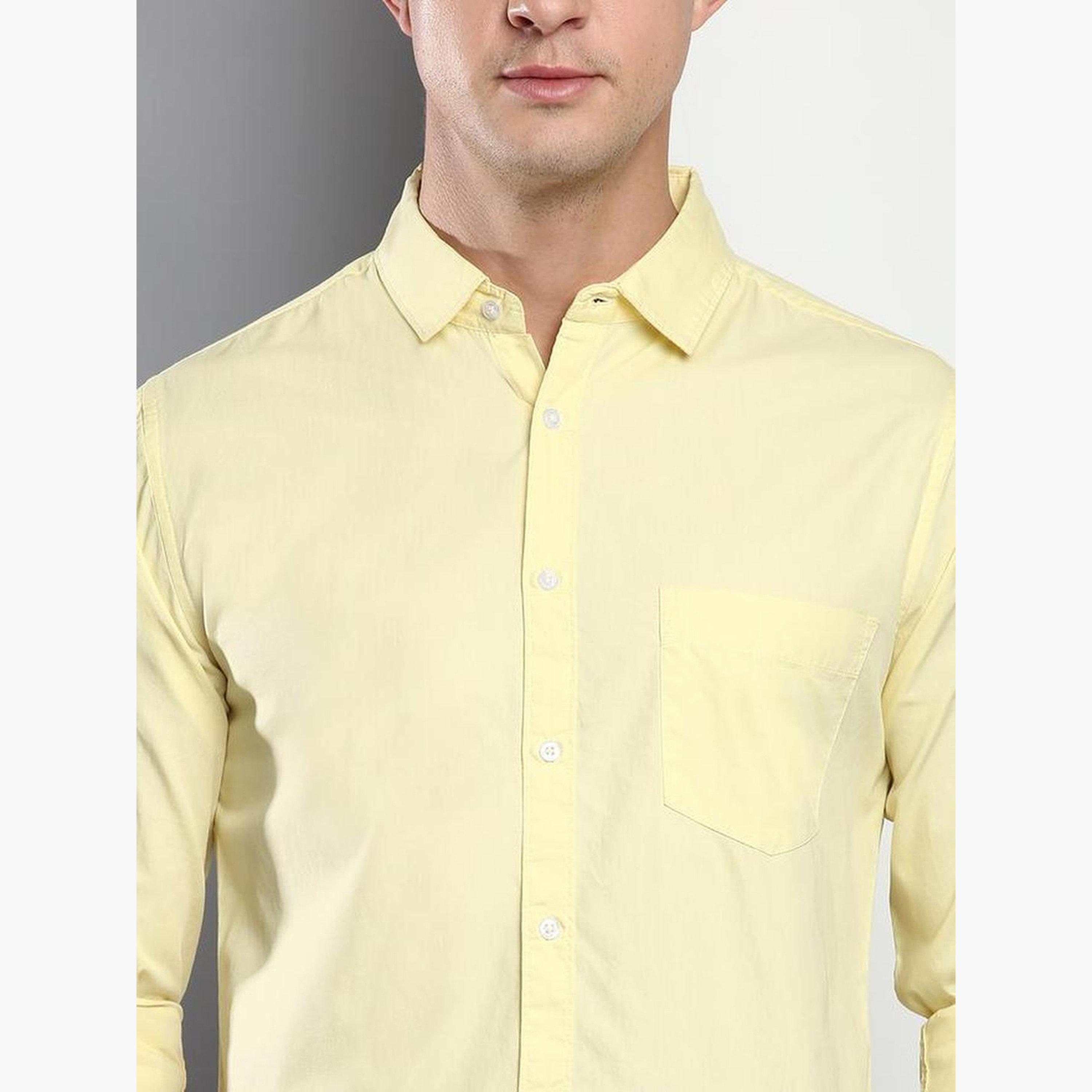 دينيس لينغو - قميص رجالي كاجوال من القطن الأصفر تصميم نحيف-men-clothing-shirts-image-6