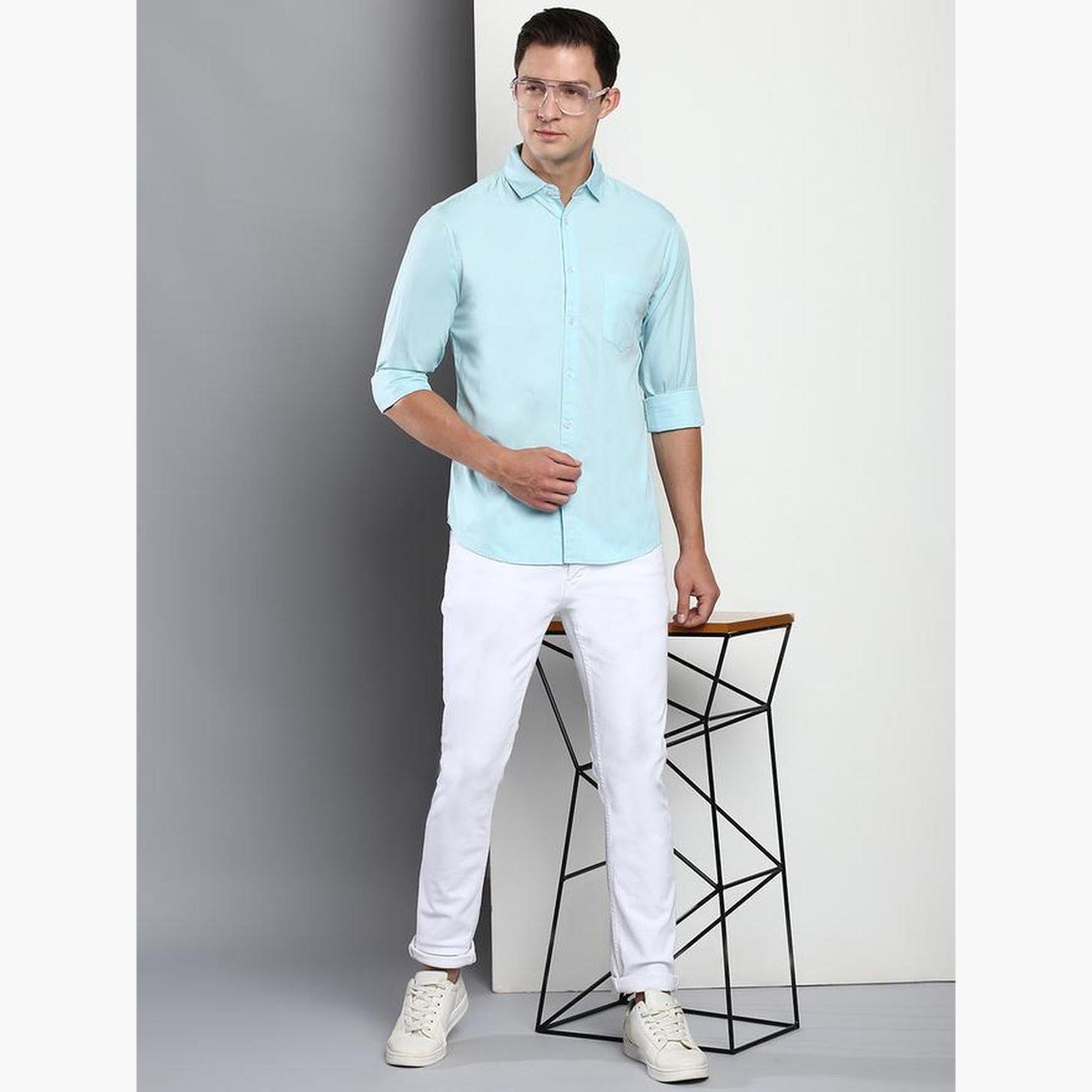 دينيس لينغو - قميص رجالي كاجوال من القطن الخالص تصميم نحيف-men-clothing-shirts-image-2
