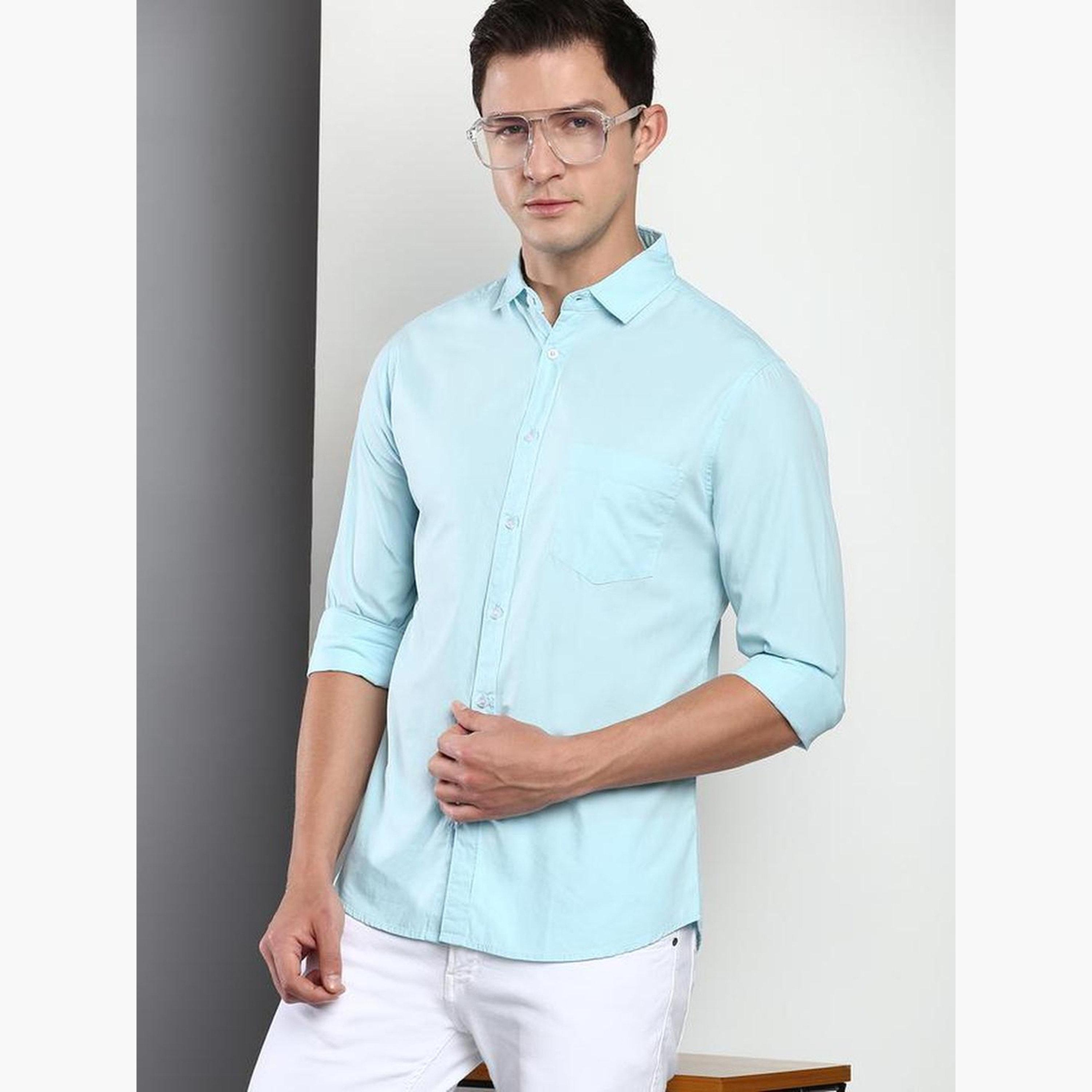 Dennis Lingo Men Slim Fit Pure Cotton Solid Casual Shirt-men-clothing-shirts-image-5