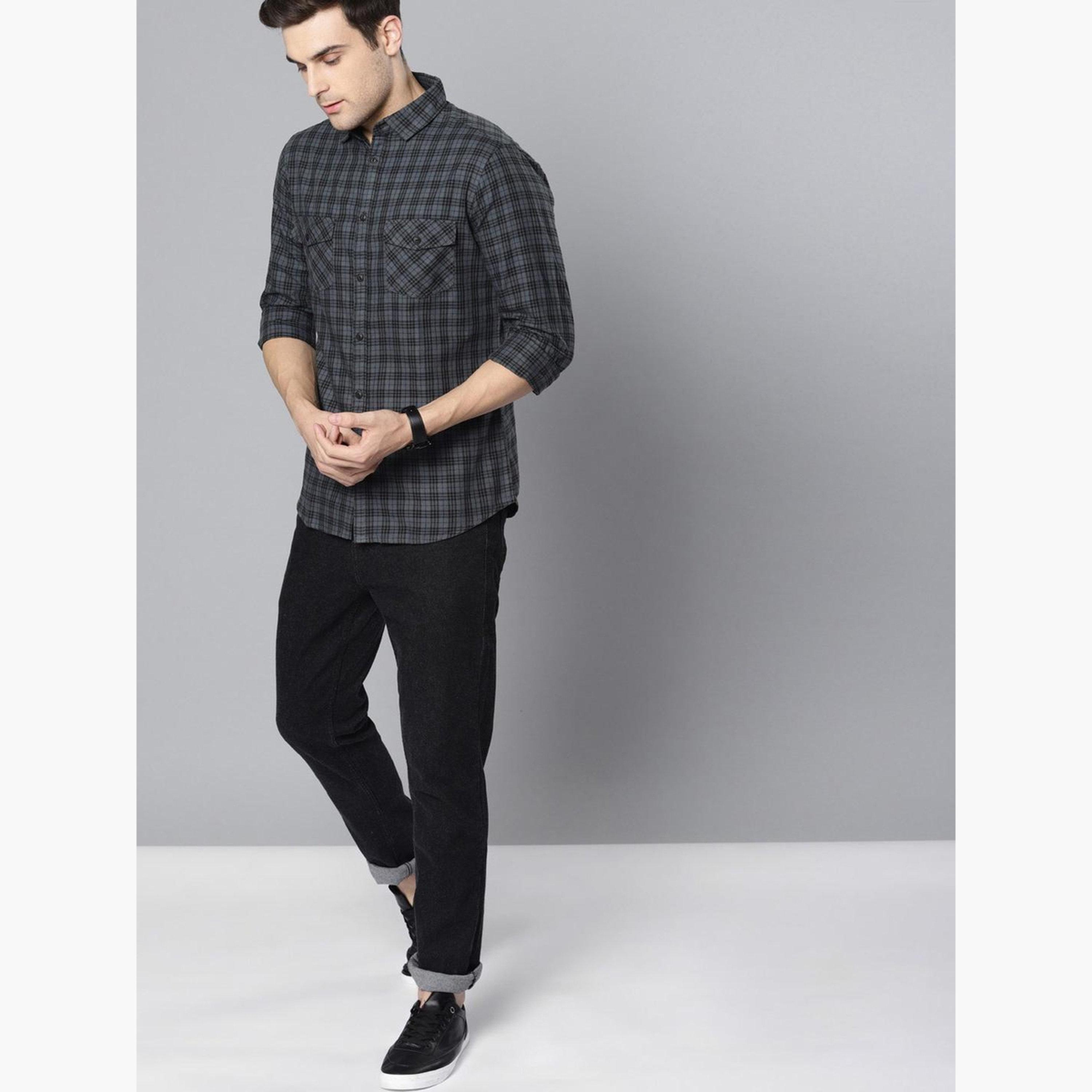 دينيس لينغو - قميص رجالي كاجوال منقوش تصميم نحيف-men-clothing-shirts-image-2