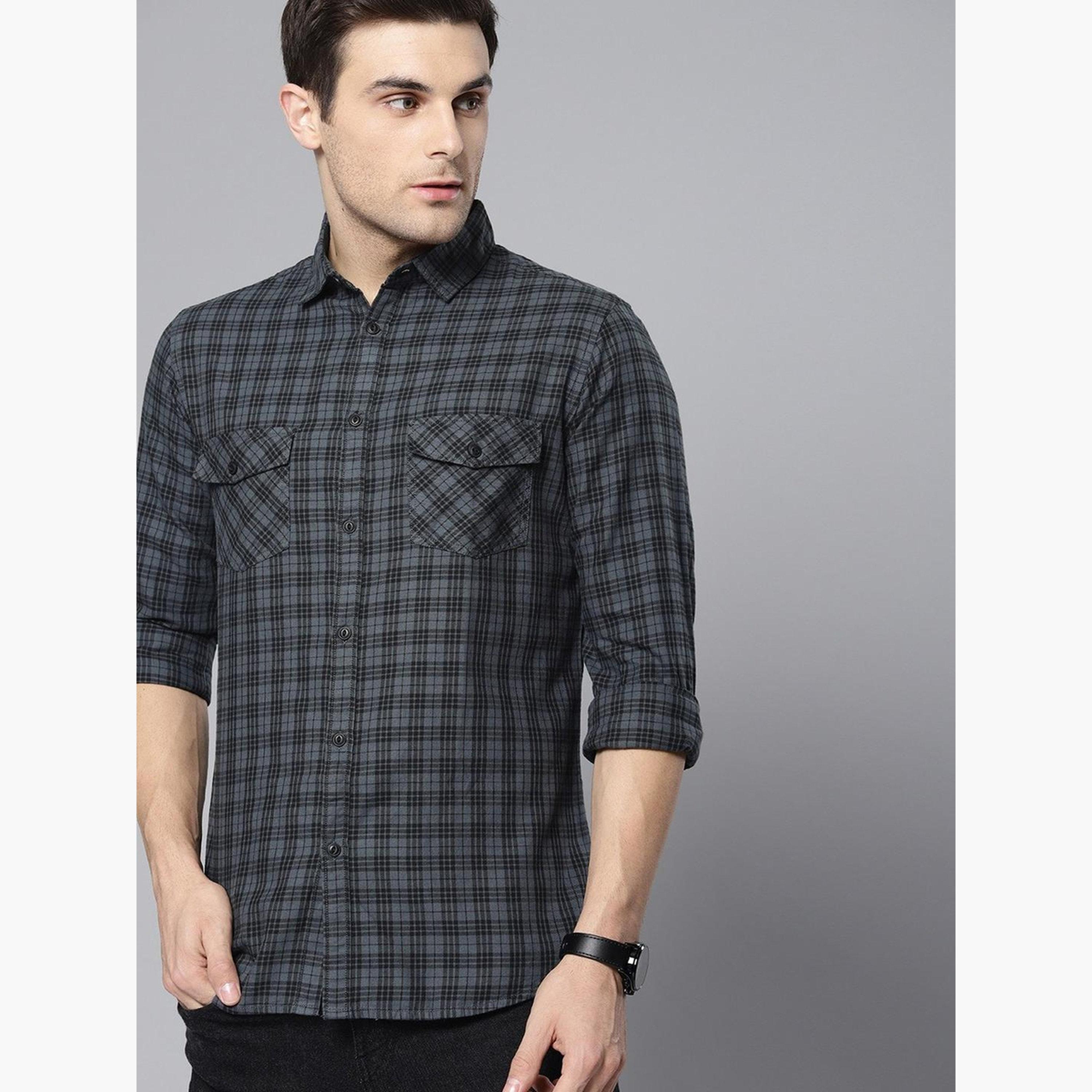 Dennis Lingo Men Slim Fit Checked Casual Shirt-men-clothing-shirts-image-4