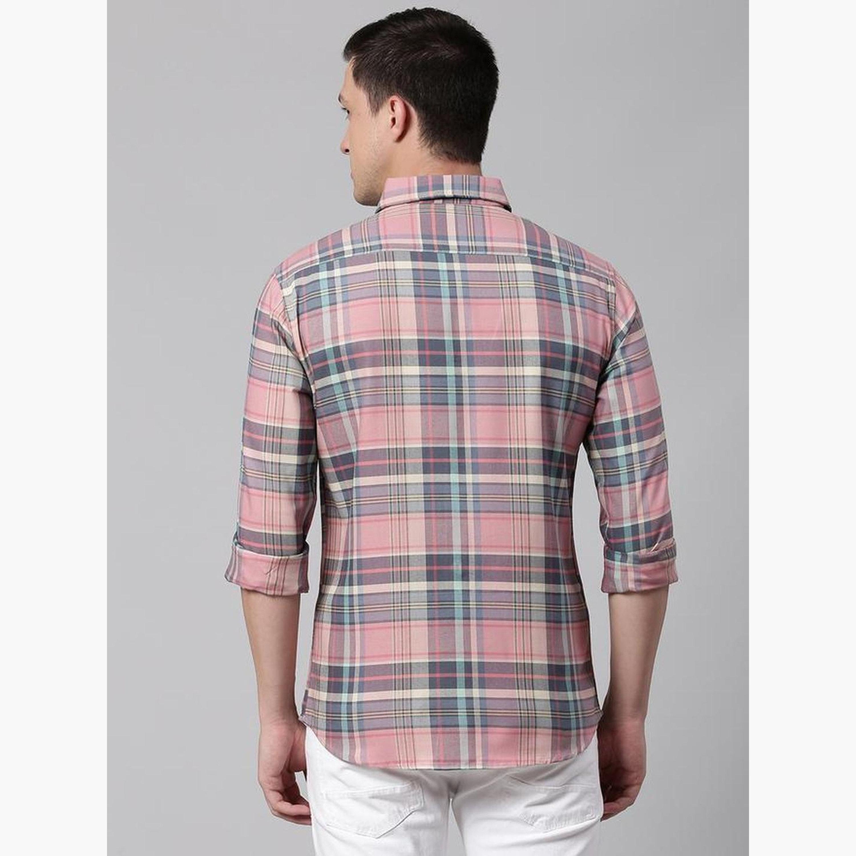 دينيس لينغو - قميص رجالي كاجوال منقوش بنقشة مربعات وتصميم نحيف-men-clothing-shirts-image-3
