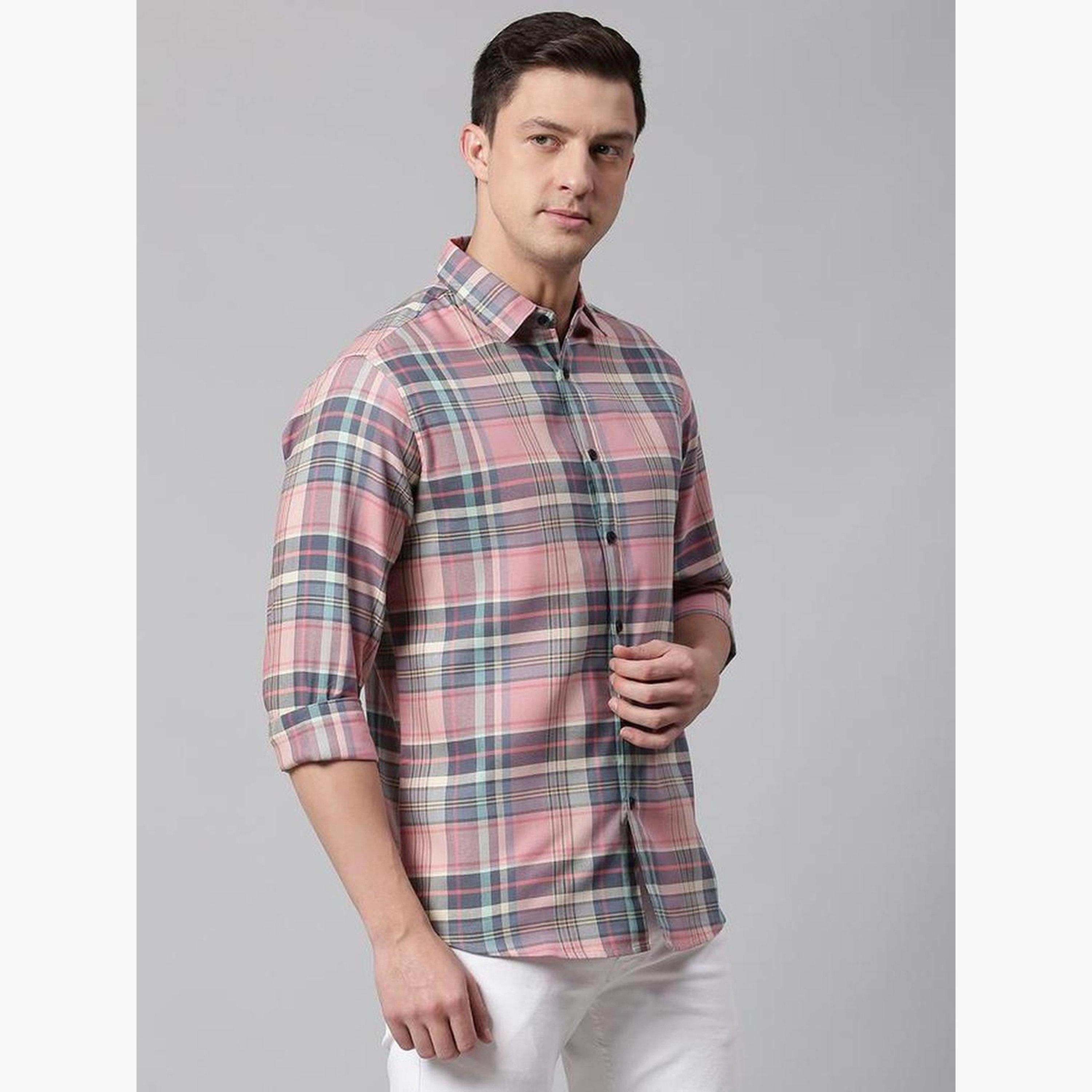 دينيس لينغو - قميص رجالي كاجوال منقوش بنقشة مربعات وتصميم نحيف-men-clothing-shirts-image-5