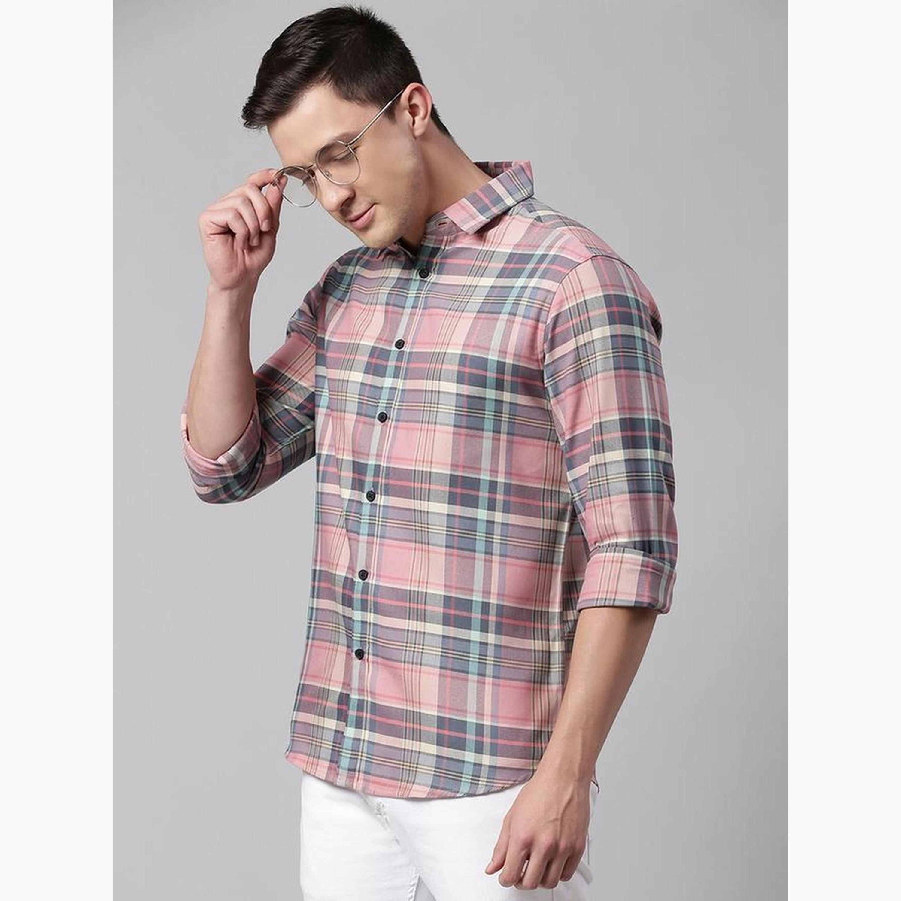 دينيس لينغو - قميص رجالي كاجوال منقوش بنقشة مربعات وتصميم نحيف-men-clothing-shirts-image-6