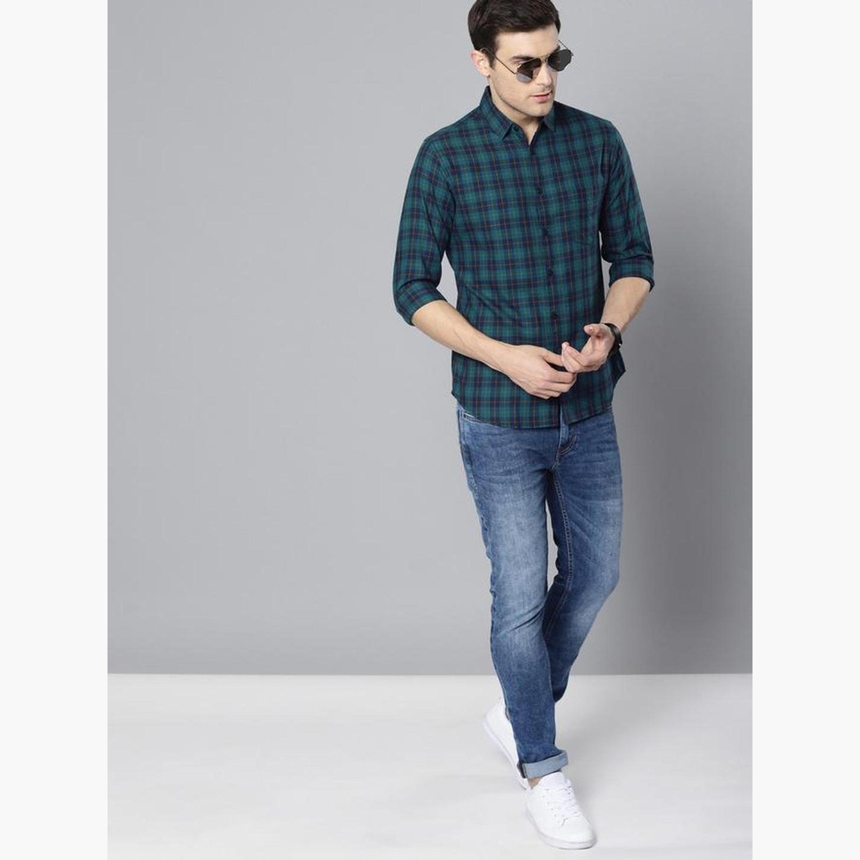 Dennis Lingo Men Slim Fit Checked Casual Shirt-men-clothing-shirts-image-2