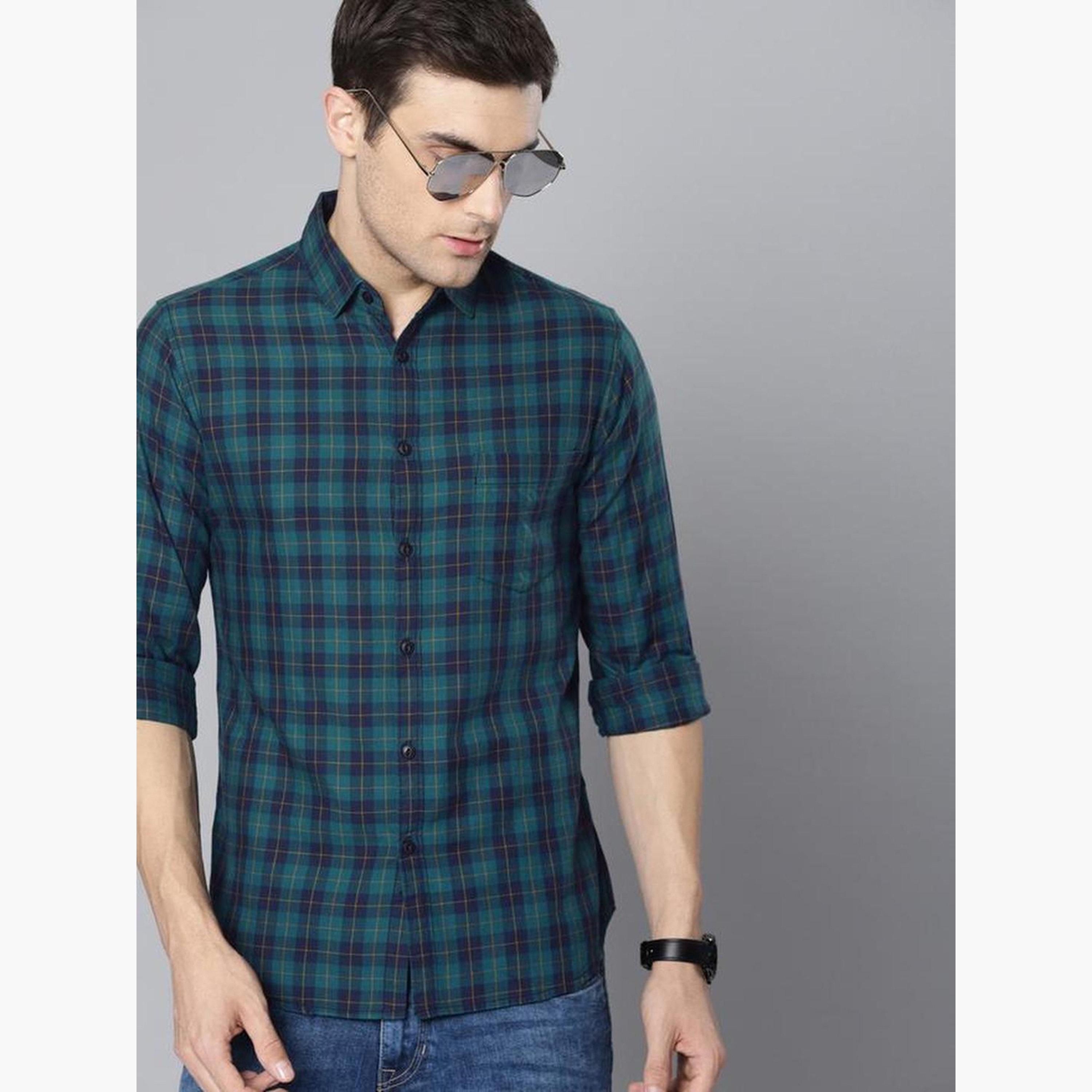 Dennis Lingo Men Slim Fit Checked Casual Shirt-men-clothing-shirts-image-3