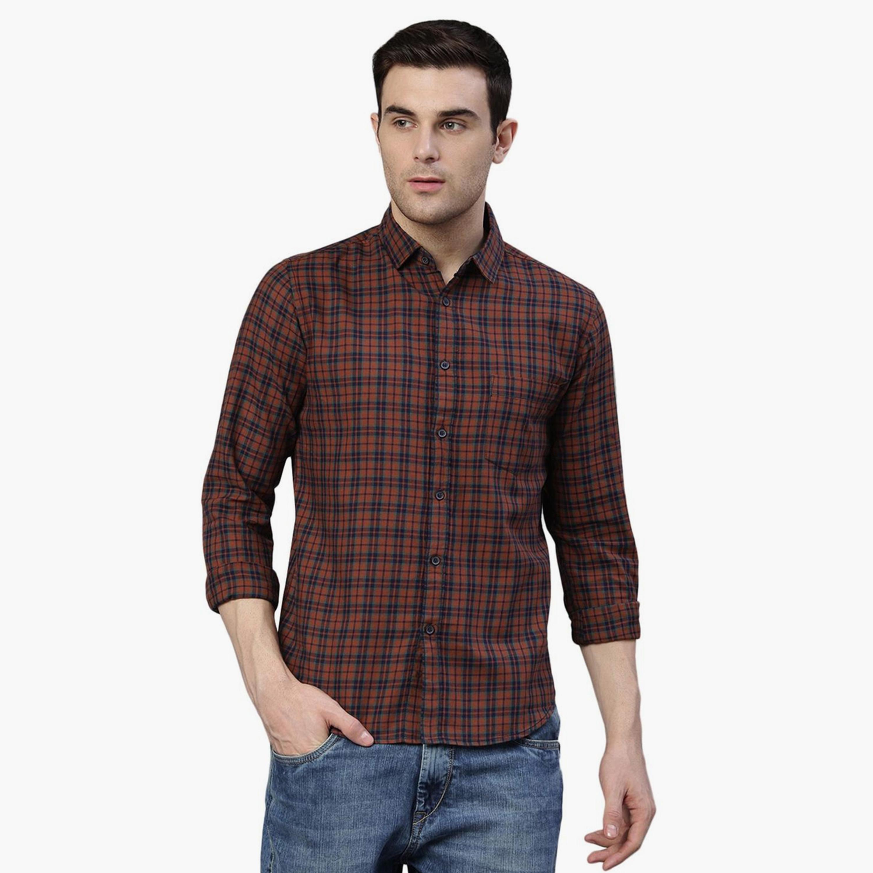 Dennis Lingo Men Slim Fit Checked Casual Shirt-men-clothing-shirts-image-1