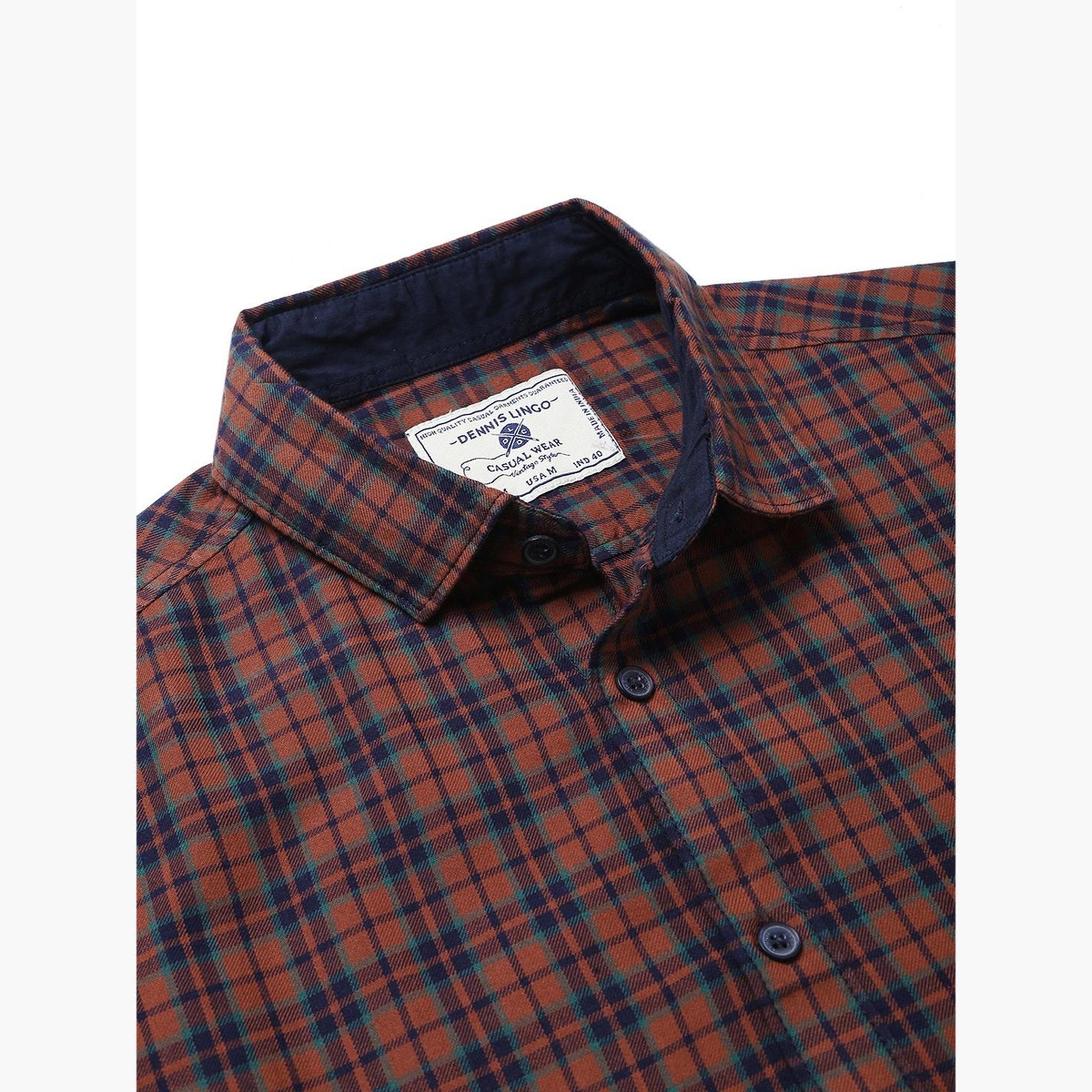 Dennis Lingo Men Slim Fit Checked Casual Shirt-men-clothing-shirts-image-2