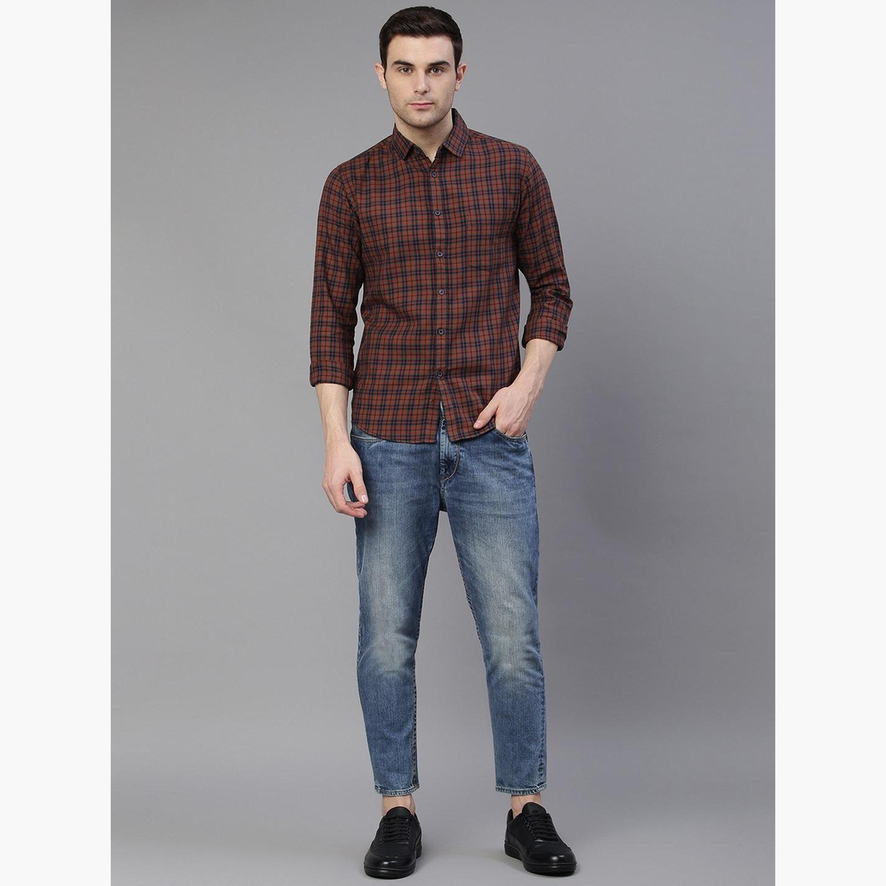 دينيس لينغو - قميص رجالي كاجوال منقوش تصميم نحيف-men-clothing-shirts-image-3