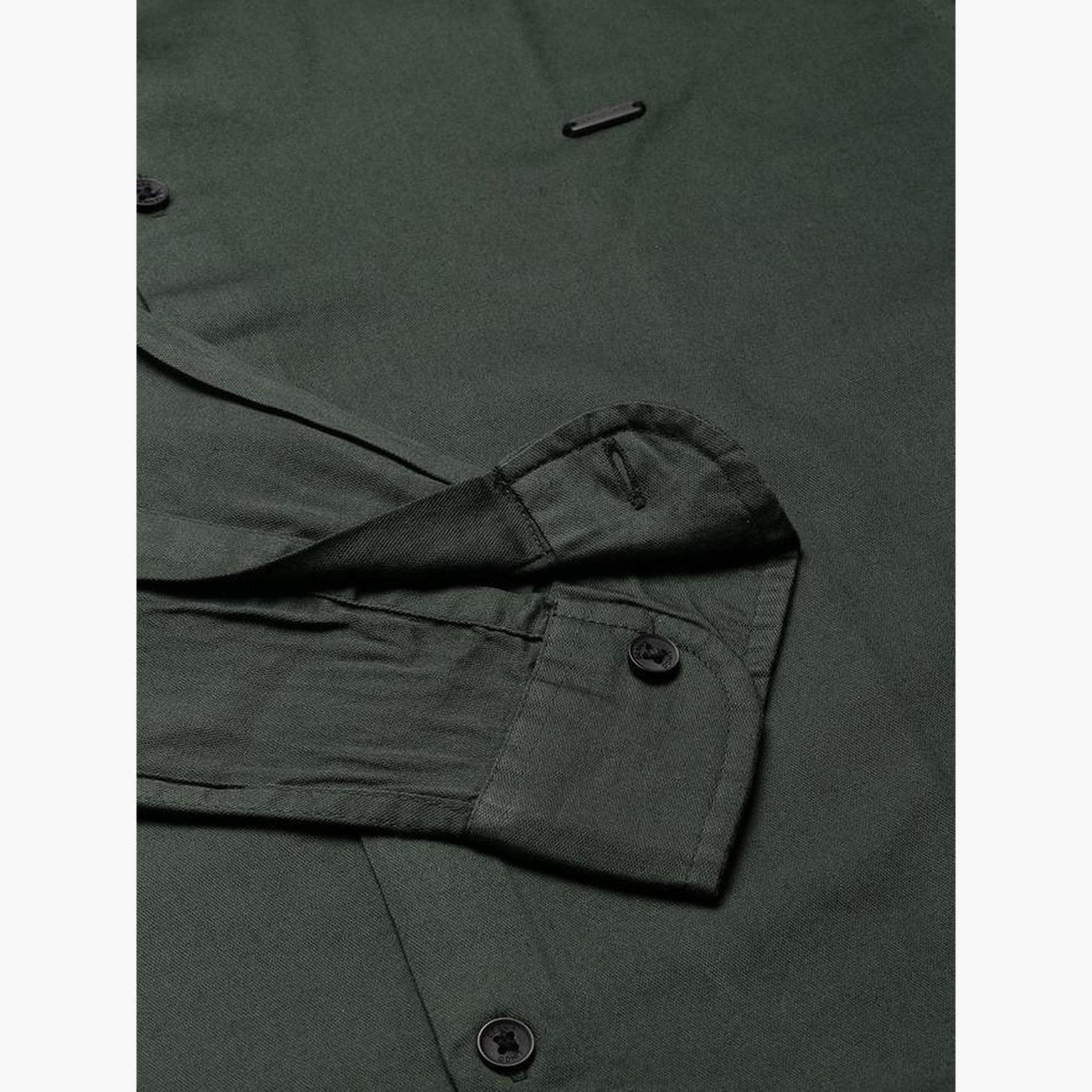 دينيس لينغو - قميص رجالي كاجوال قطني بقصّة سليمة لون زيتوني-men-clothing-shirts-image-3