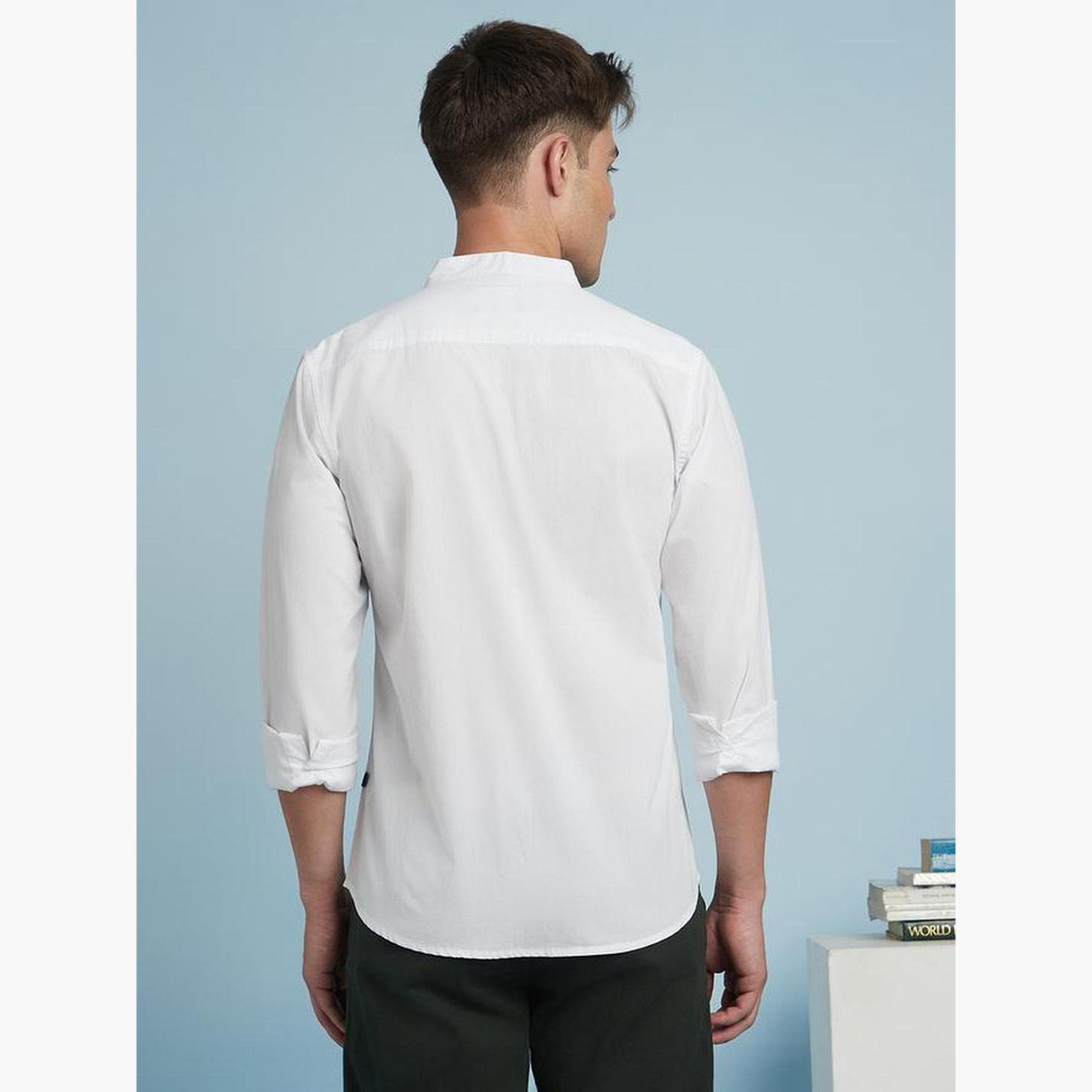 دينيس لينغو - قميص رجالي أبيض مريح بقصّة سليم كاجوال-men-clothing-shirts-image-3