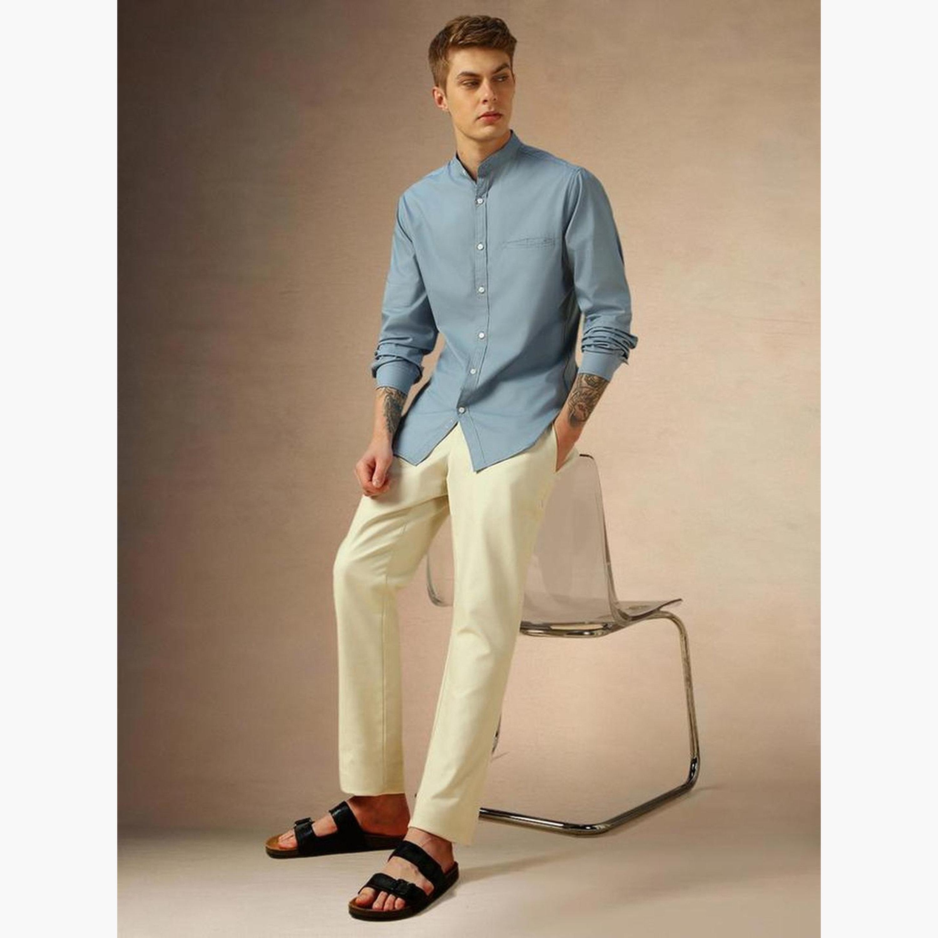 دينيس لينغو - قميص رجالي كاجوال بقصّة عادية وياقة ماندرين-men-clothing-shirts-image-5