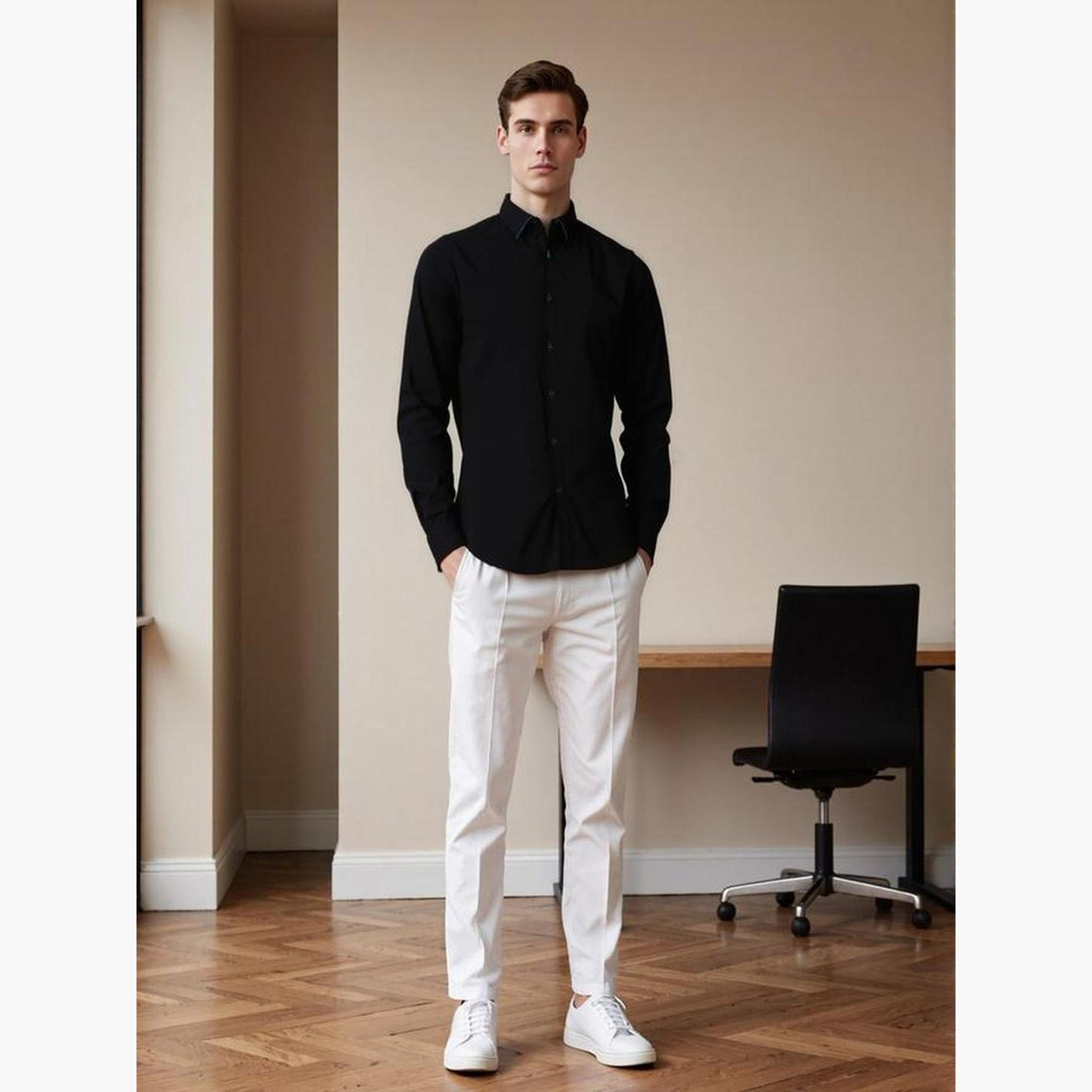Dennis Lingo Men Solid Spread Collar Casual Shirt-men-clothing-shirts-image-2