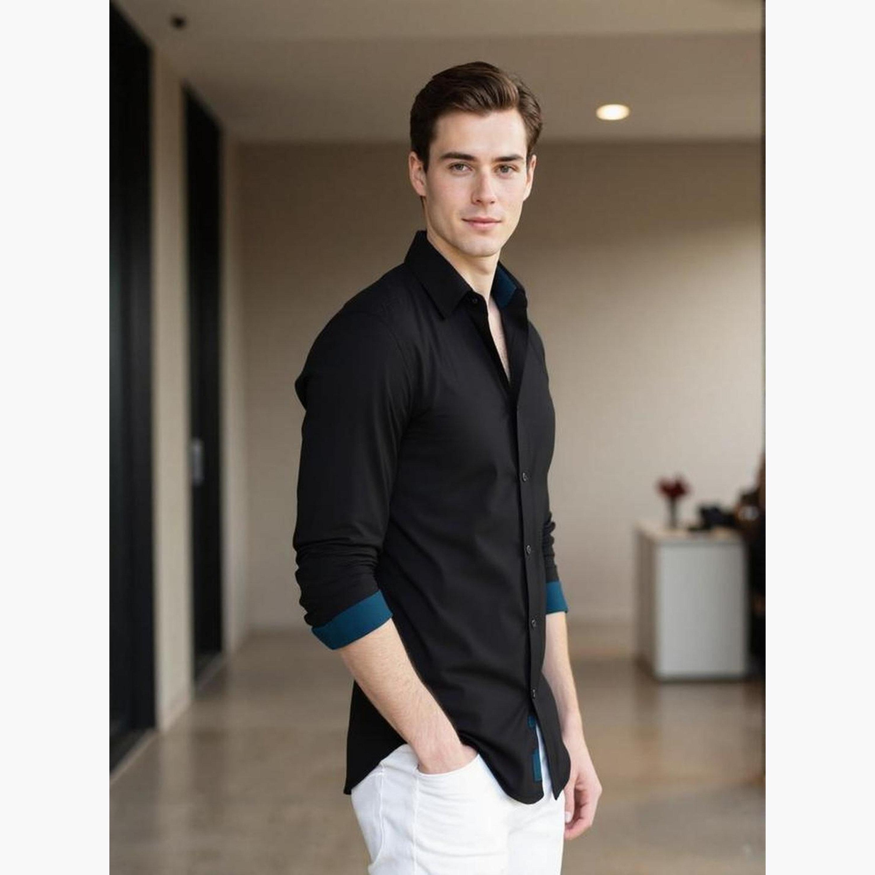 Dennis Lingo Men Solid Spread Collar Casual Shirt-men-clothing-shirts-image-3