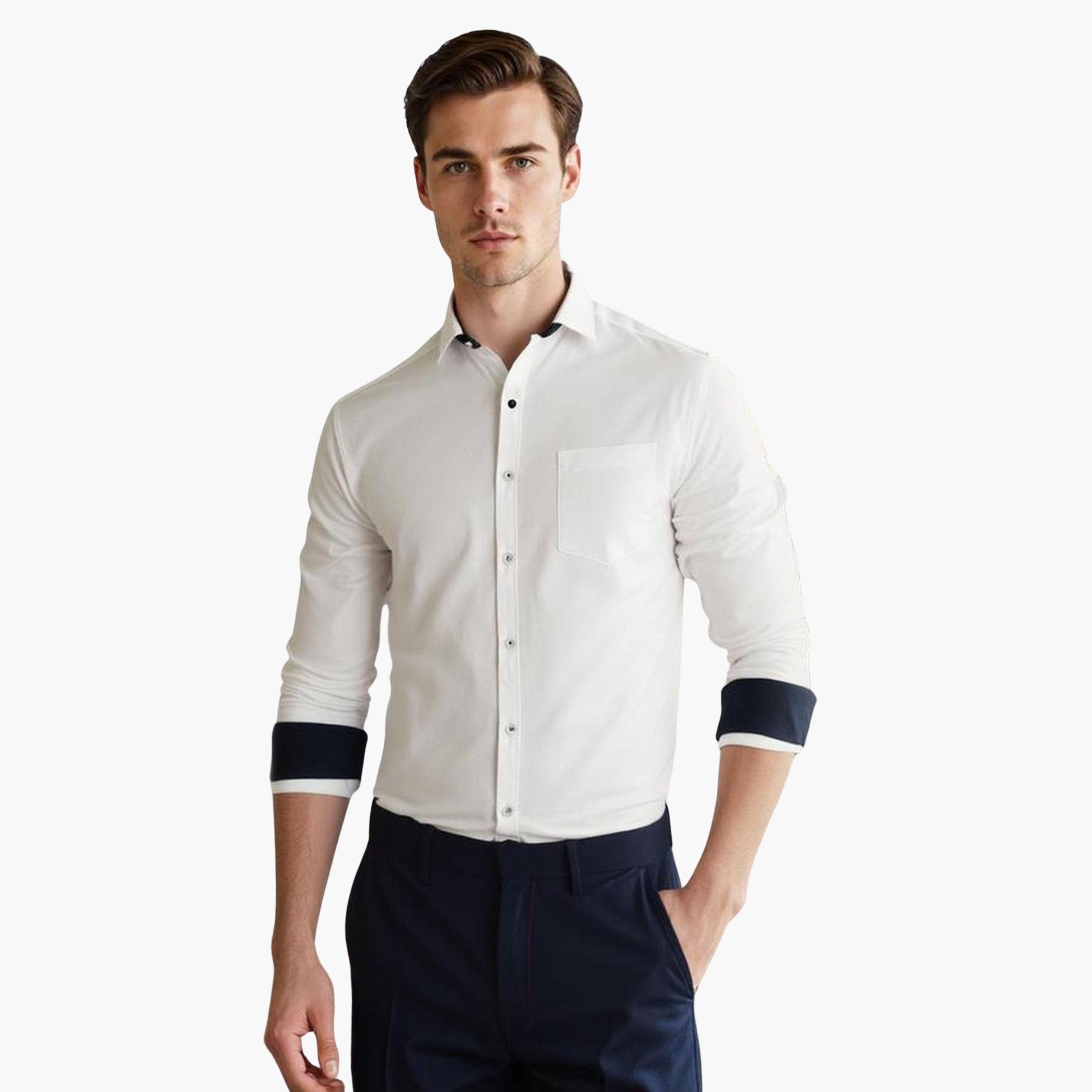 Dennis Lingo Men Solid Spread Collar Casual Shirt-men-clothing-shirts-image-1