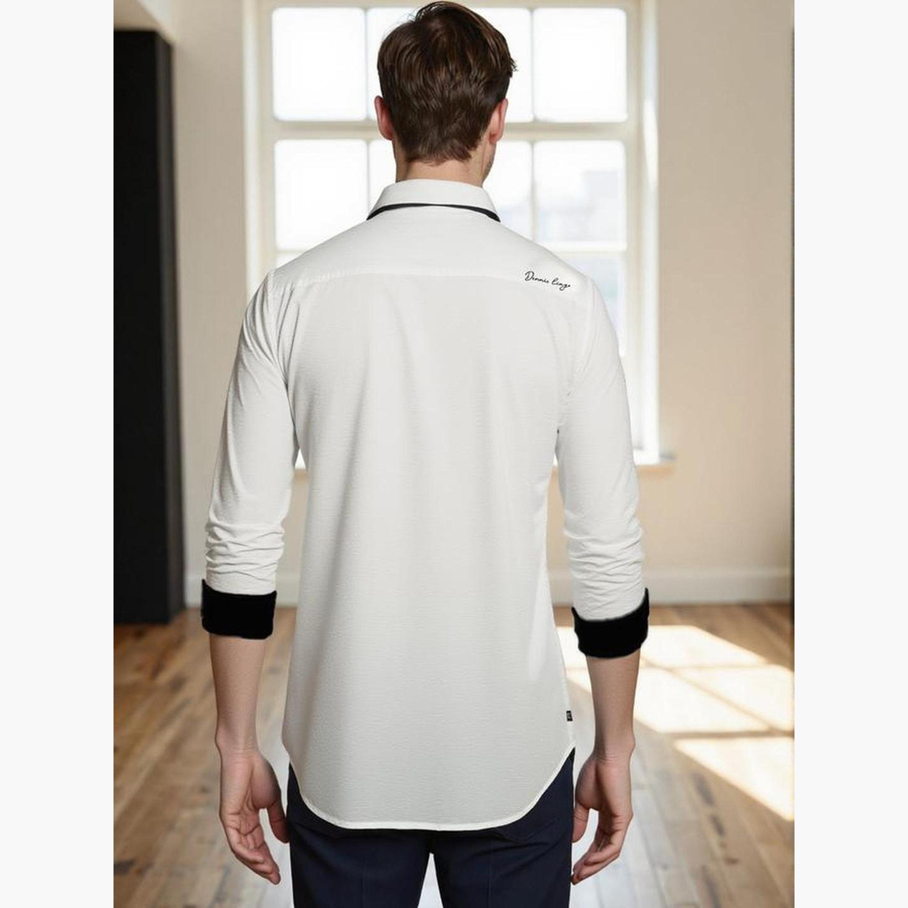 دينيس لينغو - قميص رجالي كاجوال بياقة واسعة سادة-men-clothing-shirts-image-3