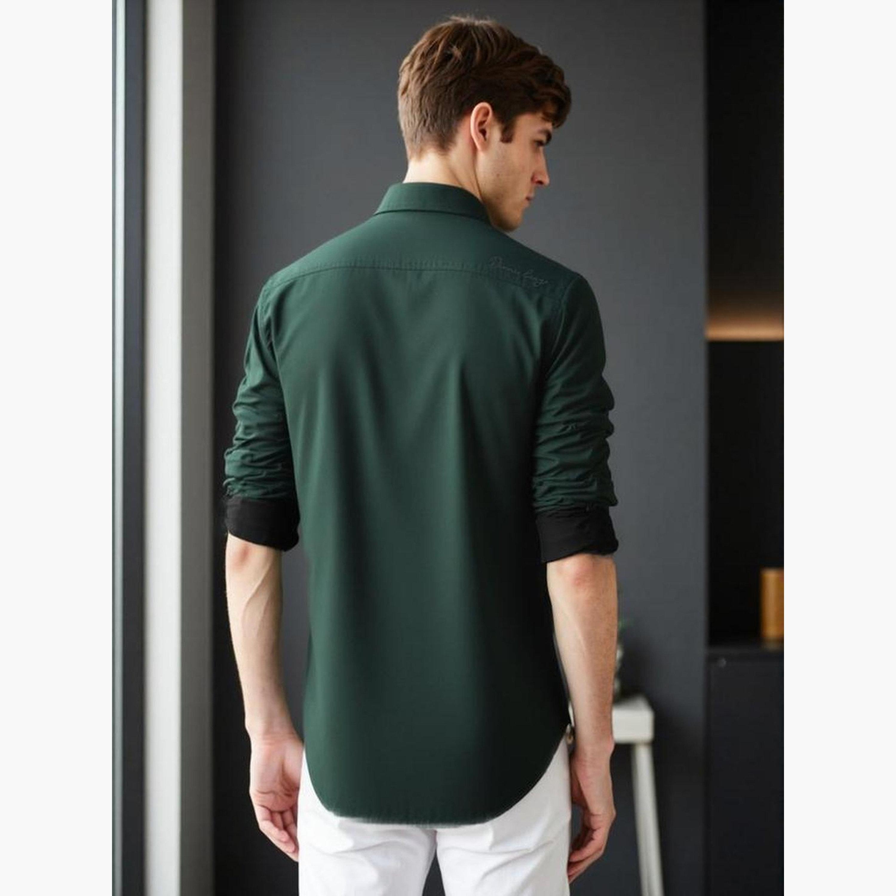 Dennis Lingo Men Solid Mandarin Collar Casual Shirt-men-clothing-shirts-image-2